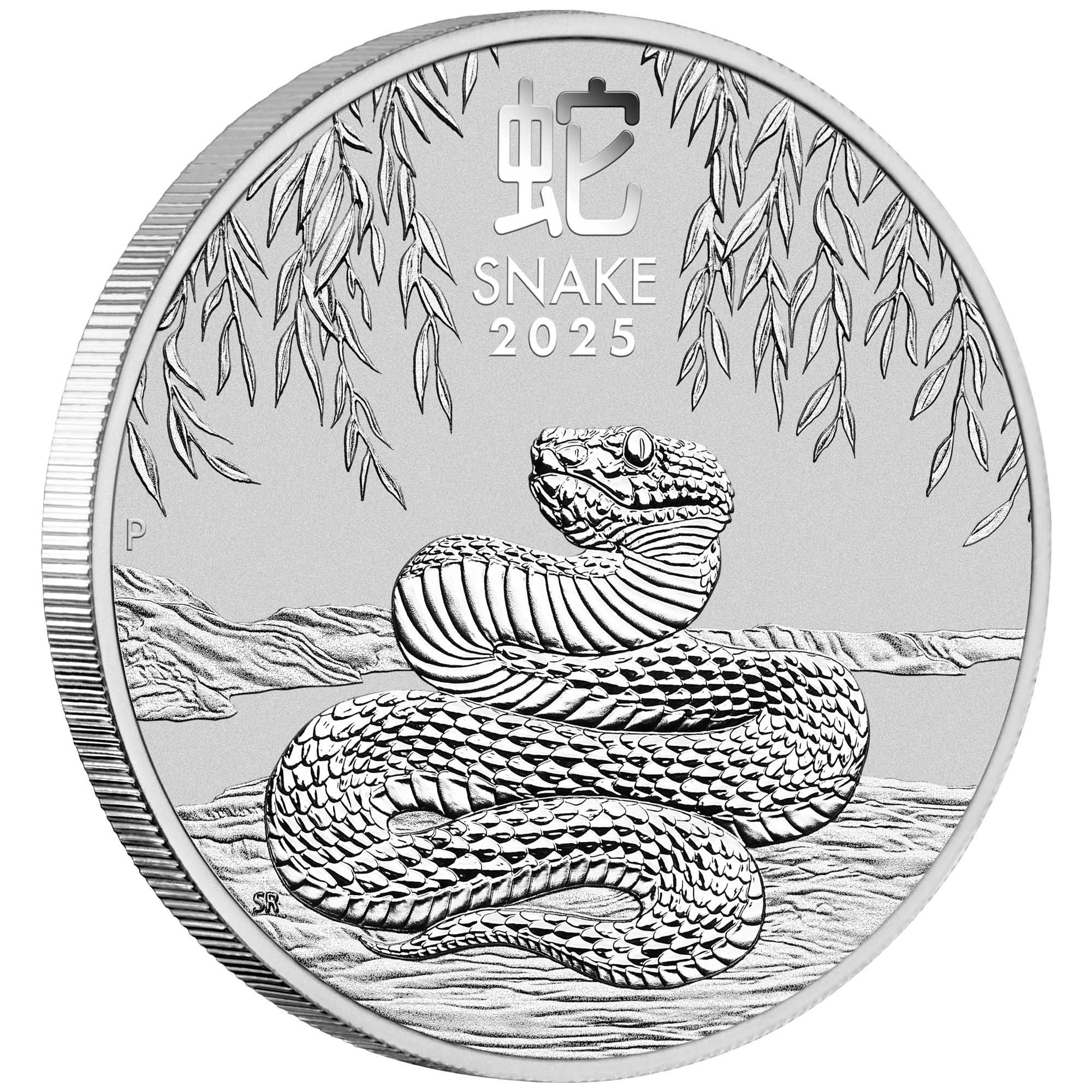 02 2025 Lunar Series III Year of the Snake Silver  Bullion Coin OnEdge HighRes