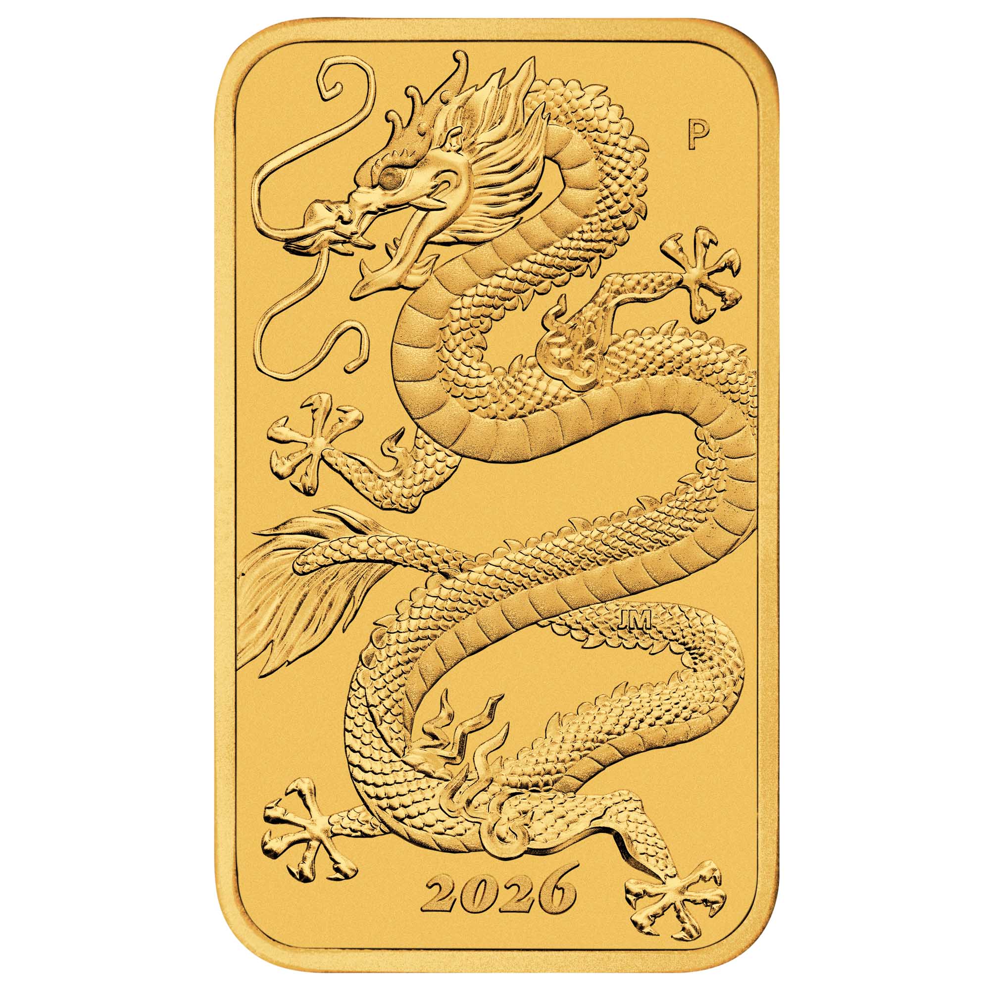P*a様 龍〜Dragon〜銀製ゴールド塗装　ハンドメイドのオリジナルマネークリ Dragon 2026 1oz Gold Rectangular Bullion Coin