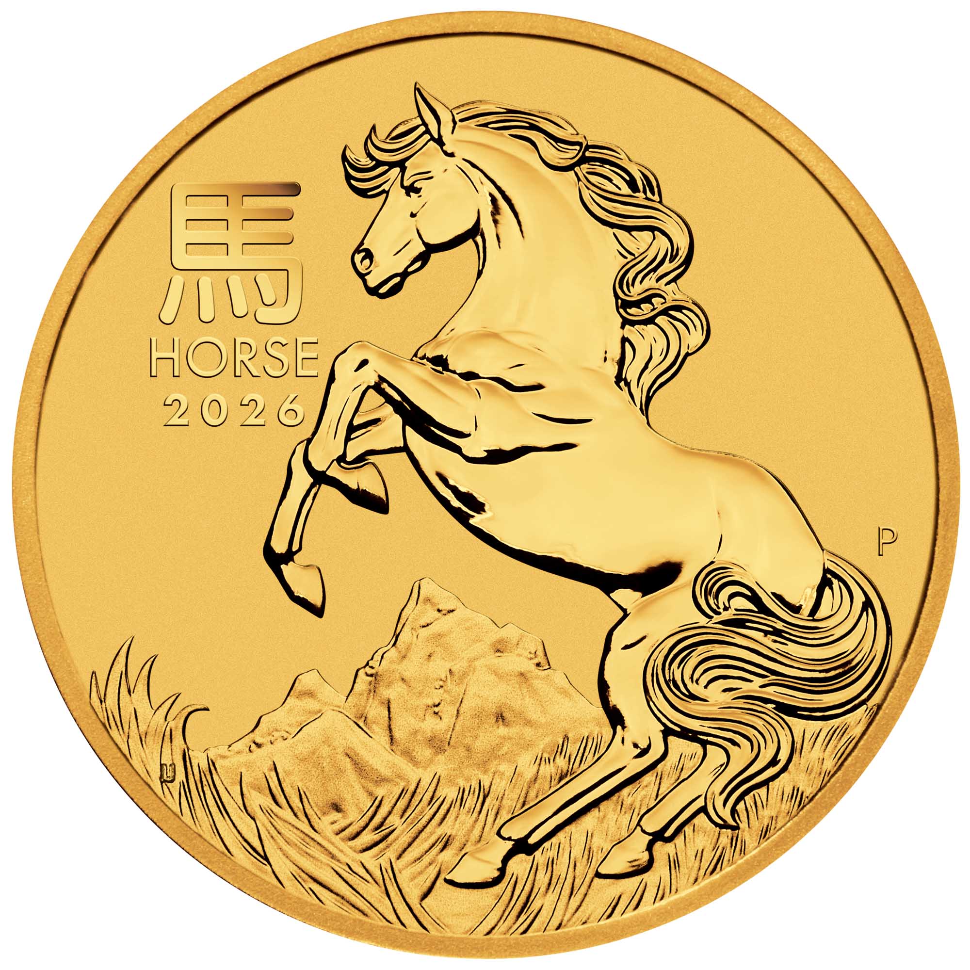 02 Lunar Series III YOT Horse 2026 Gold Bullion Coin straight on HighRes