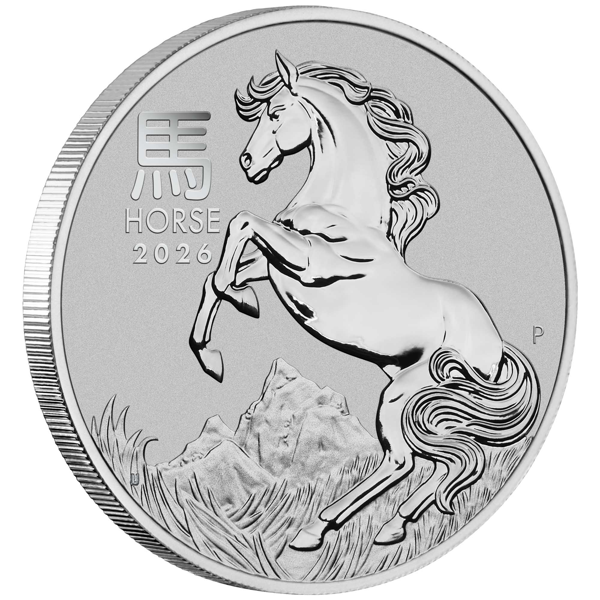 11 Lunar Series III YOT Horse 2026 1oz Platinum Bullion Coin On Edge HighRes