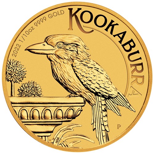 02 2022 Australian Kookaburra 1 10oz Gold Coin StraightOn HighRes