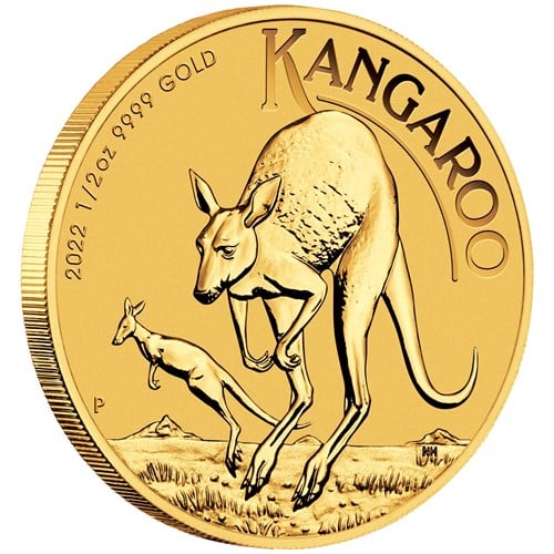 01 2022 AusKangaroo Gold 1 2oz Bullion OnEdge HighRes