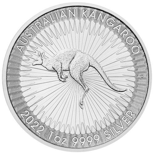 02 2022 Australian Kangaroo Silver 1oz Bullion StraightOn HighRes