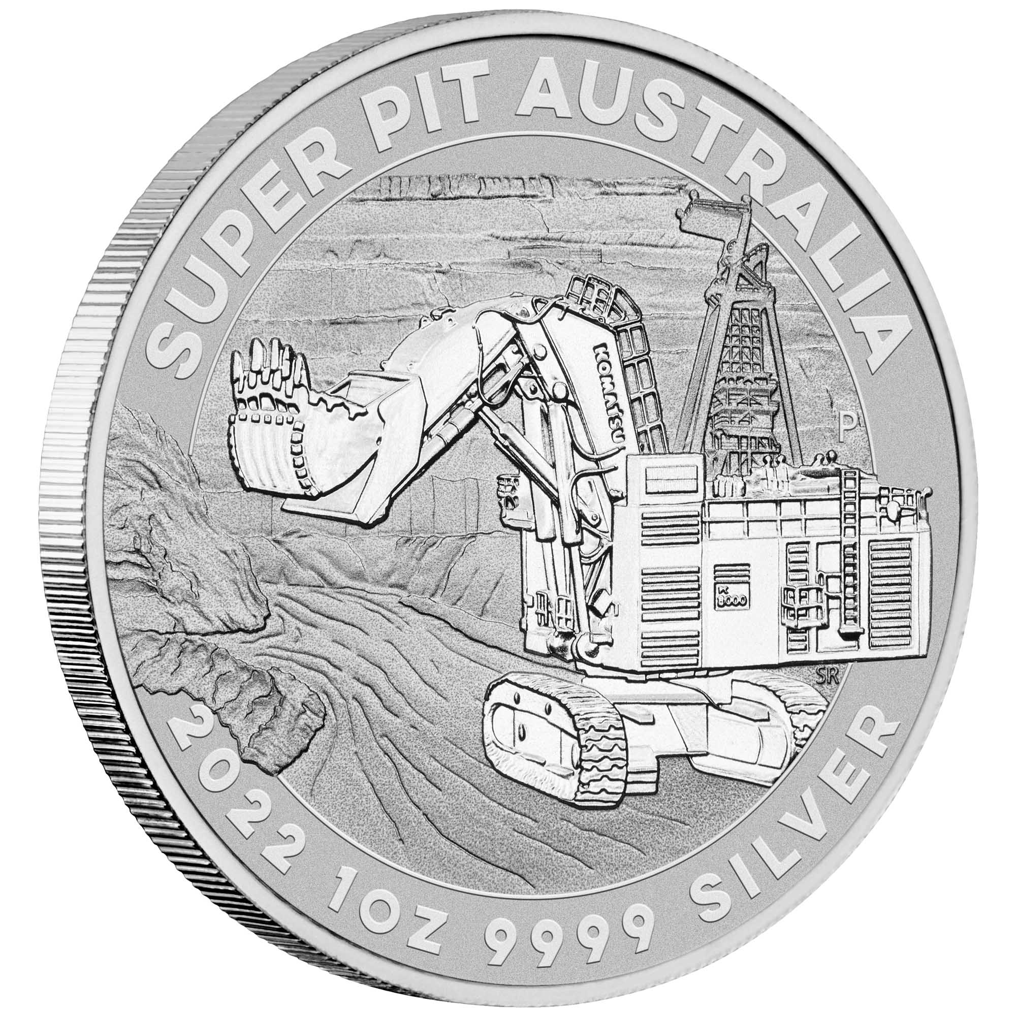 01 2022 Superpit 1oz Silver Bullion Coin OnEdge HighRes