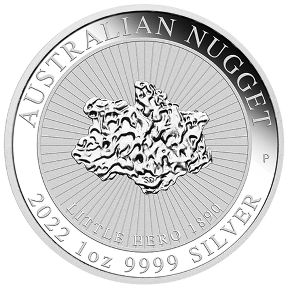 02 2022 Little Hero Nugget 1oz Silver Bullion Coin StraightOn Actual