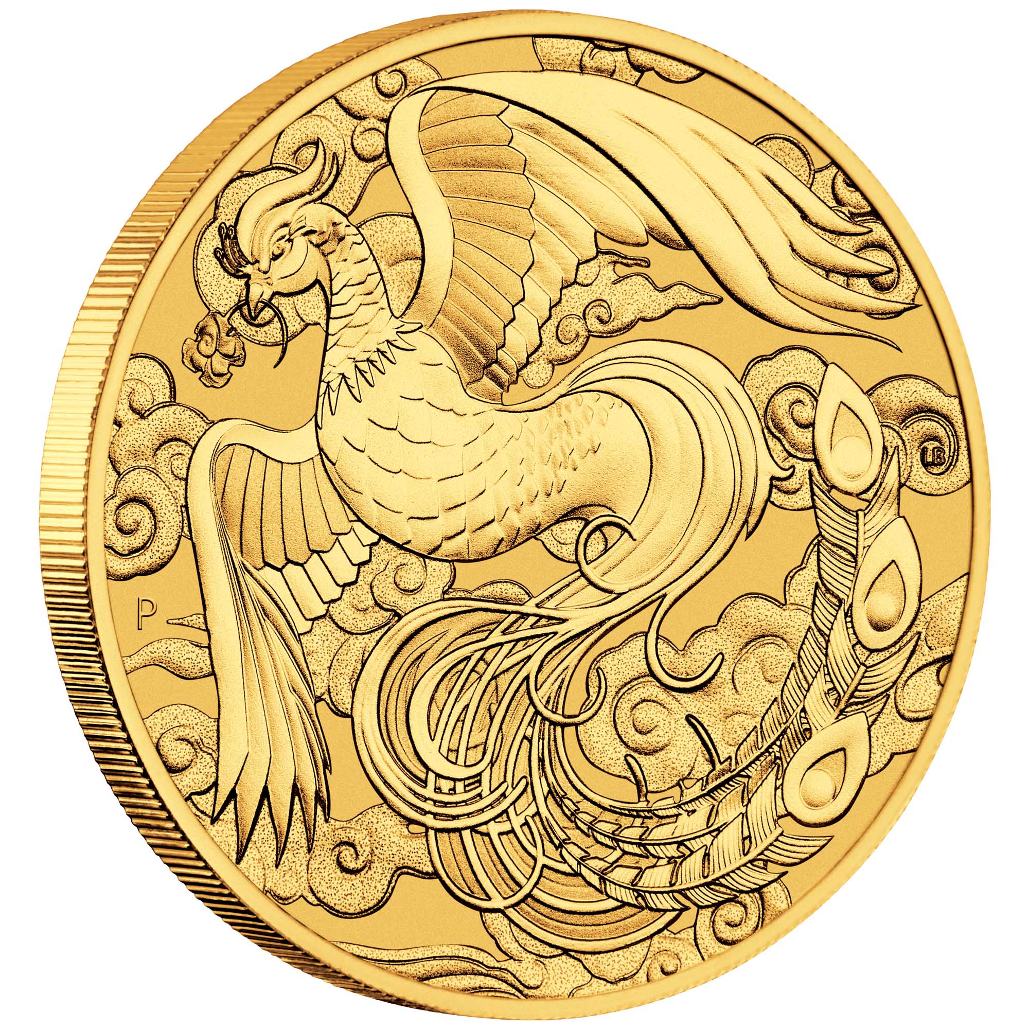 01 2023 Phoenix 1oz Gold Bullion Coin OnEdge HighRes