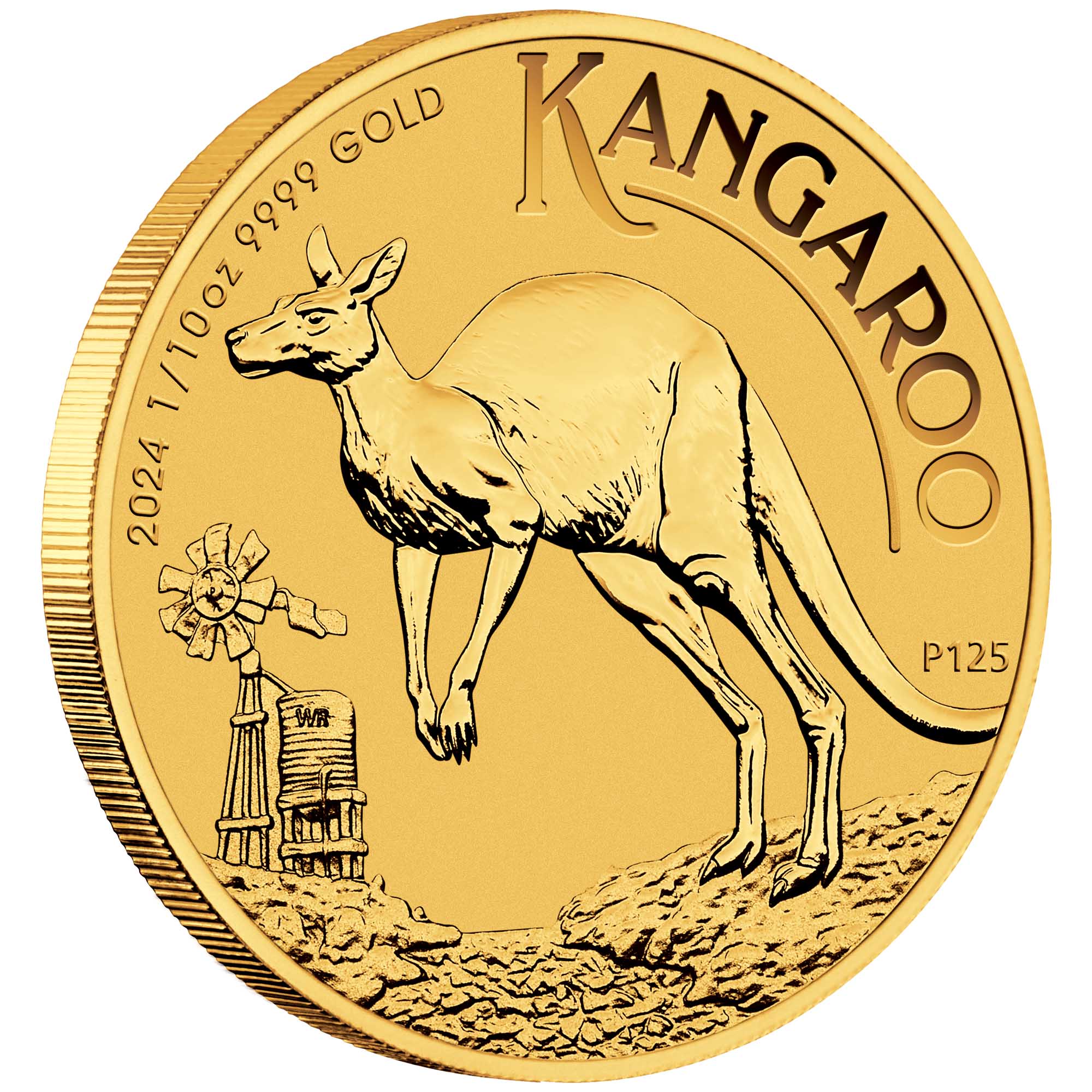 13 2024 AusKangaroo Gold 1 10oz Bullion OnEdge HighRes