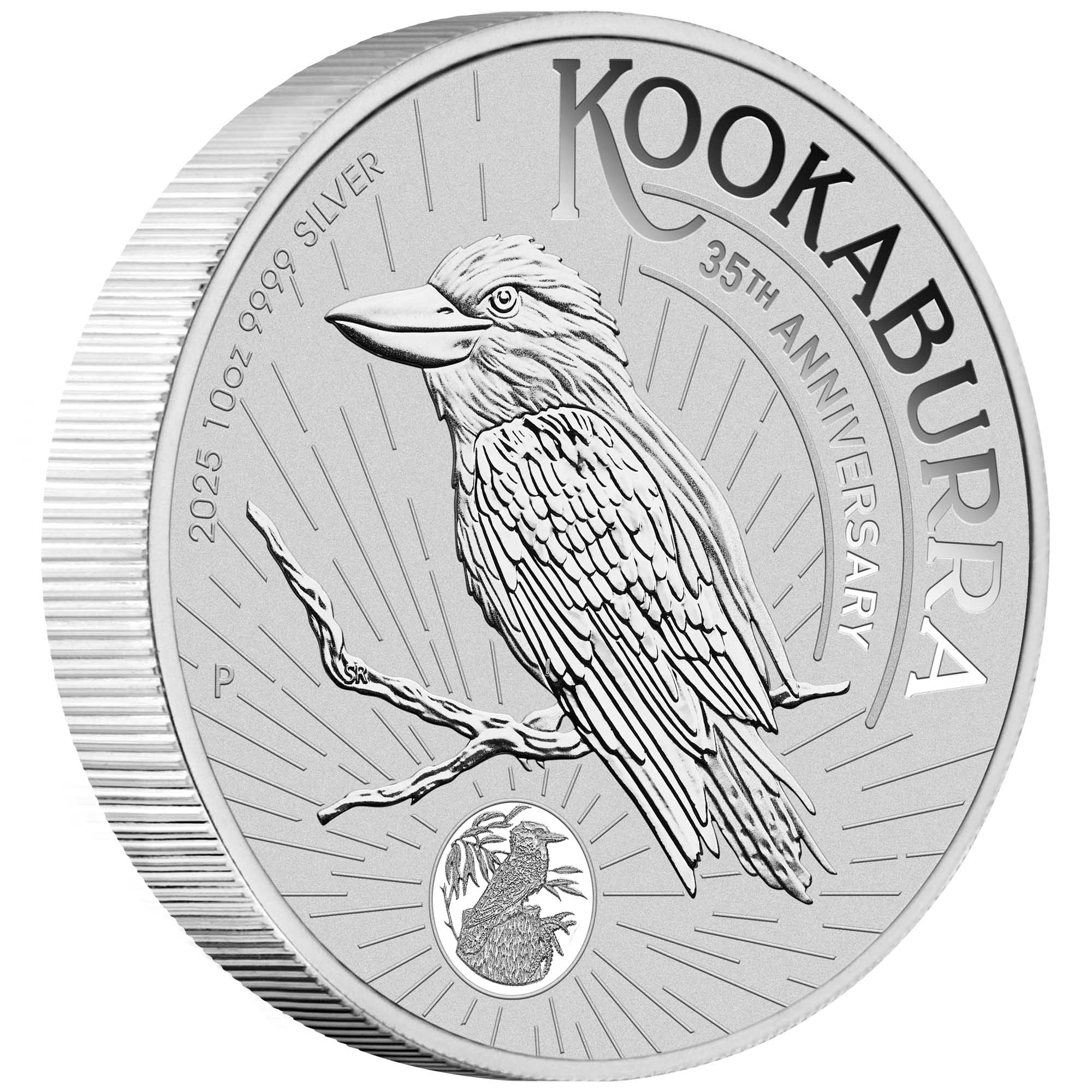 04 2025 AusKookaburra Silver 10oz Bullion OnEdge HighRes