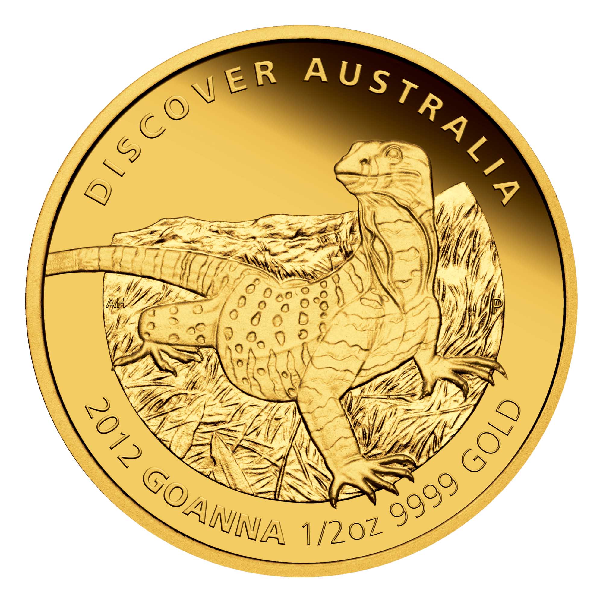 02 2012 DiscoverAustralia Goanna Gold 1 2oz Proof StraightOn