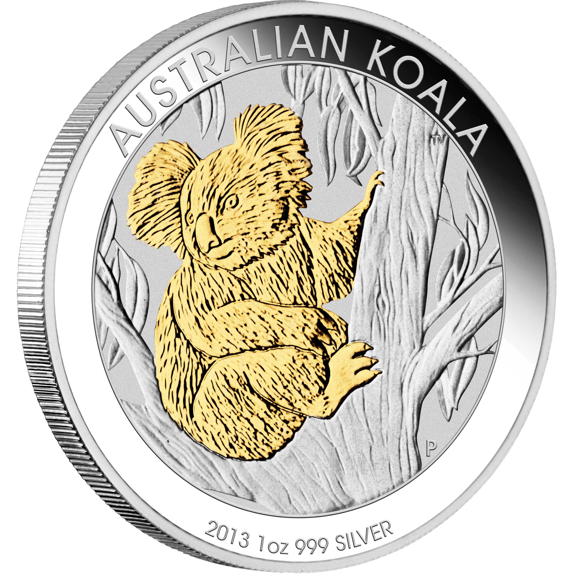 01 2013 AusKoala Gilded Silver 1oz OnEdge HighRes