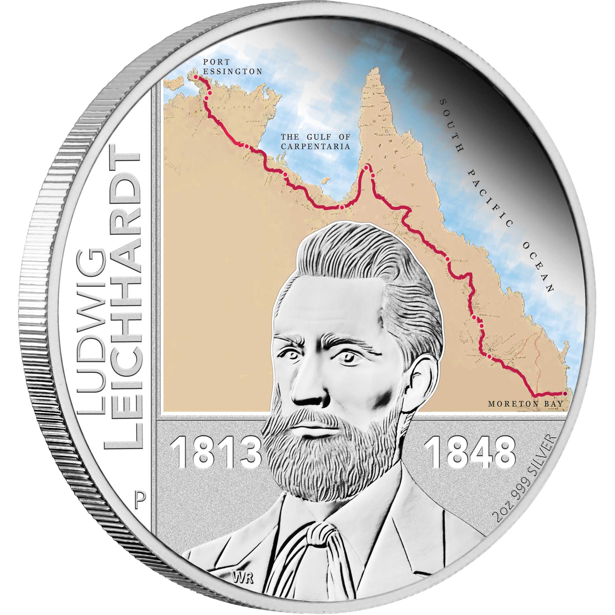 19 2013 Leichhardt Silver 2oz Proof OnEdge HighRes