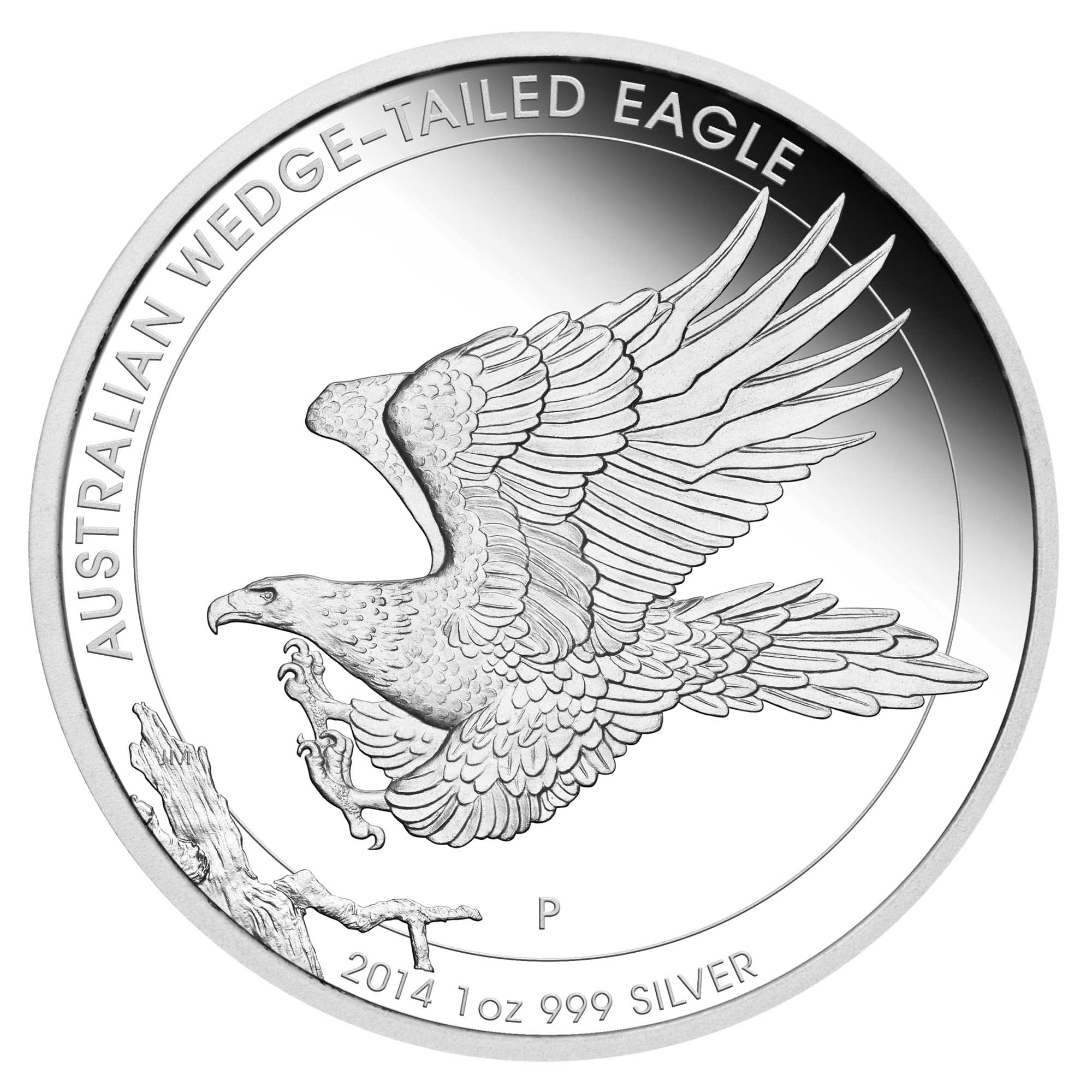 17 2014 AustralianWedgeTailedEagle Silver 1oz Proof StraightOn HighRes