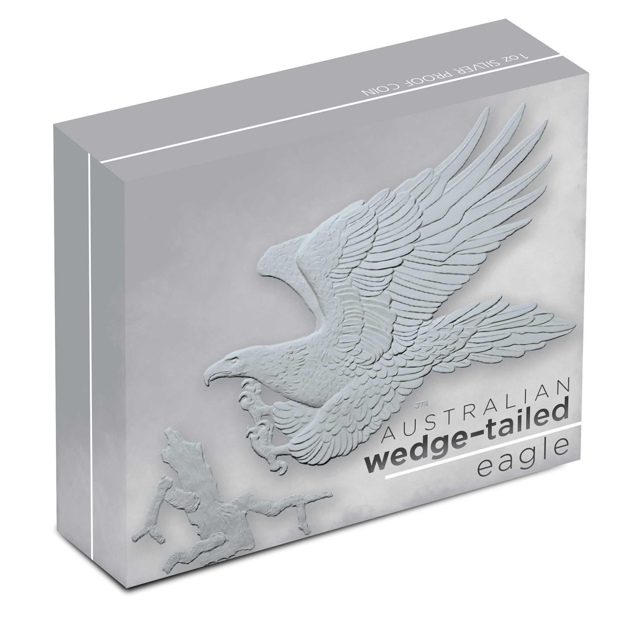 20 2014 AustralianWedgeTailedEagle Silver 1oz Proof InShipper HighRes