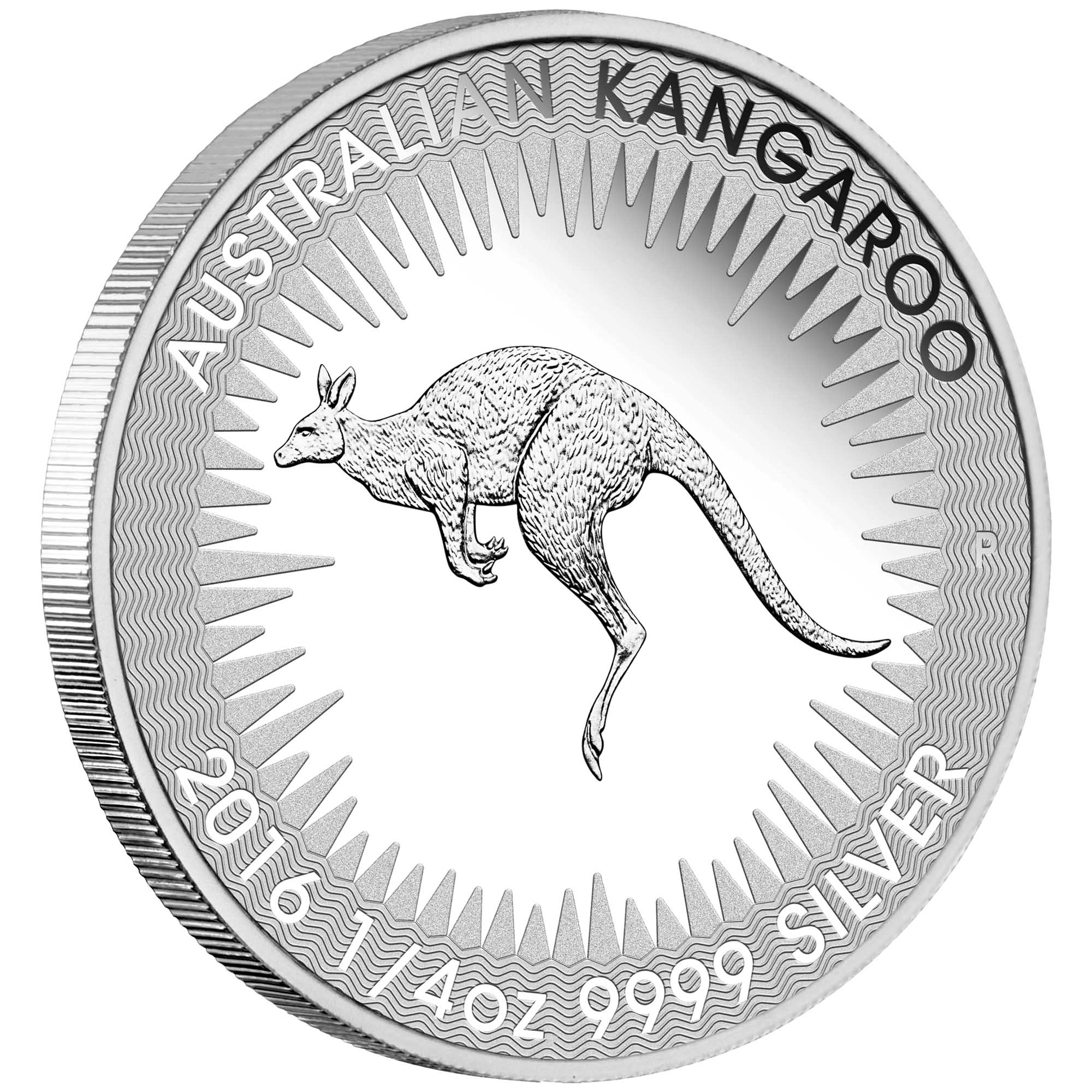 01 australian kangaroo 2016 1 4oz silver proof OnEdge
