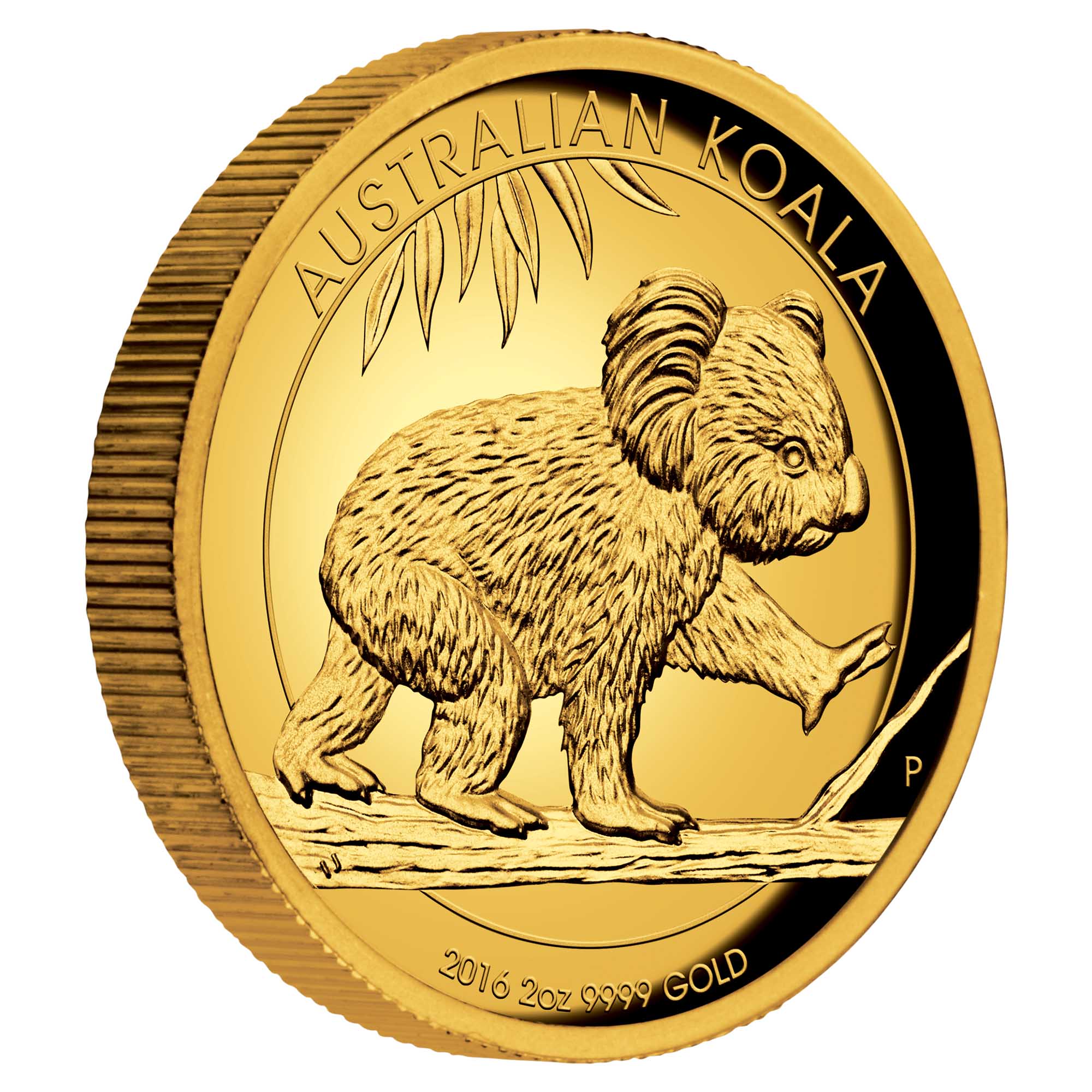 06 2016 AustralianKoala Gold 2oz Proof HighRelief OnEdge HighRes