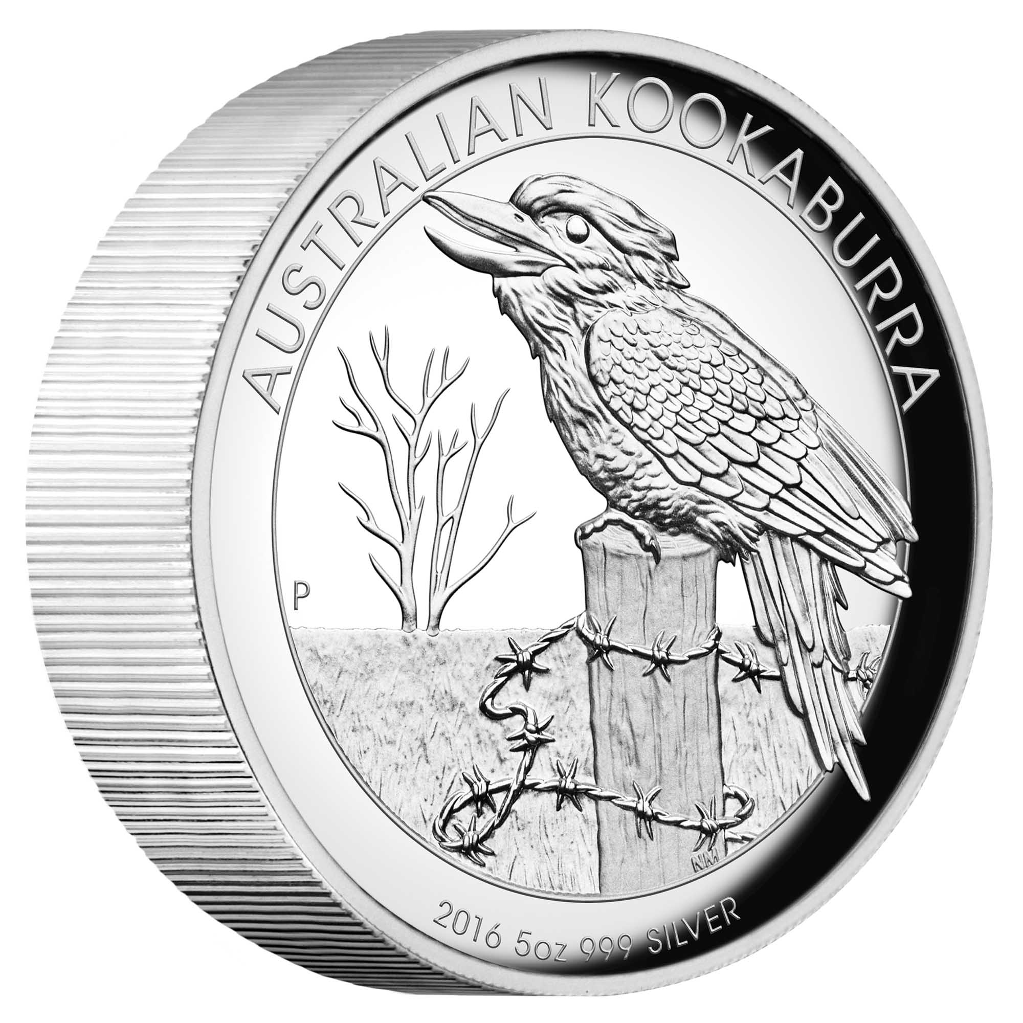 01 australian kookaburra 2016 5oz silver high relief OnEdge