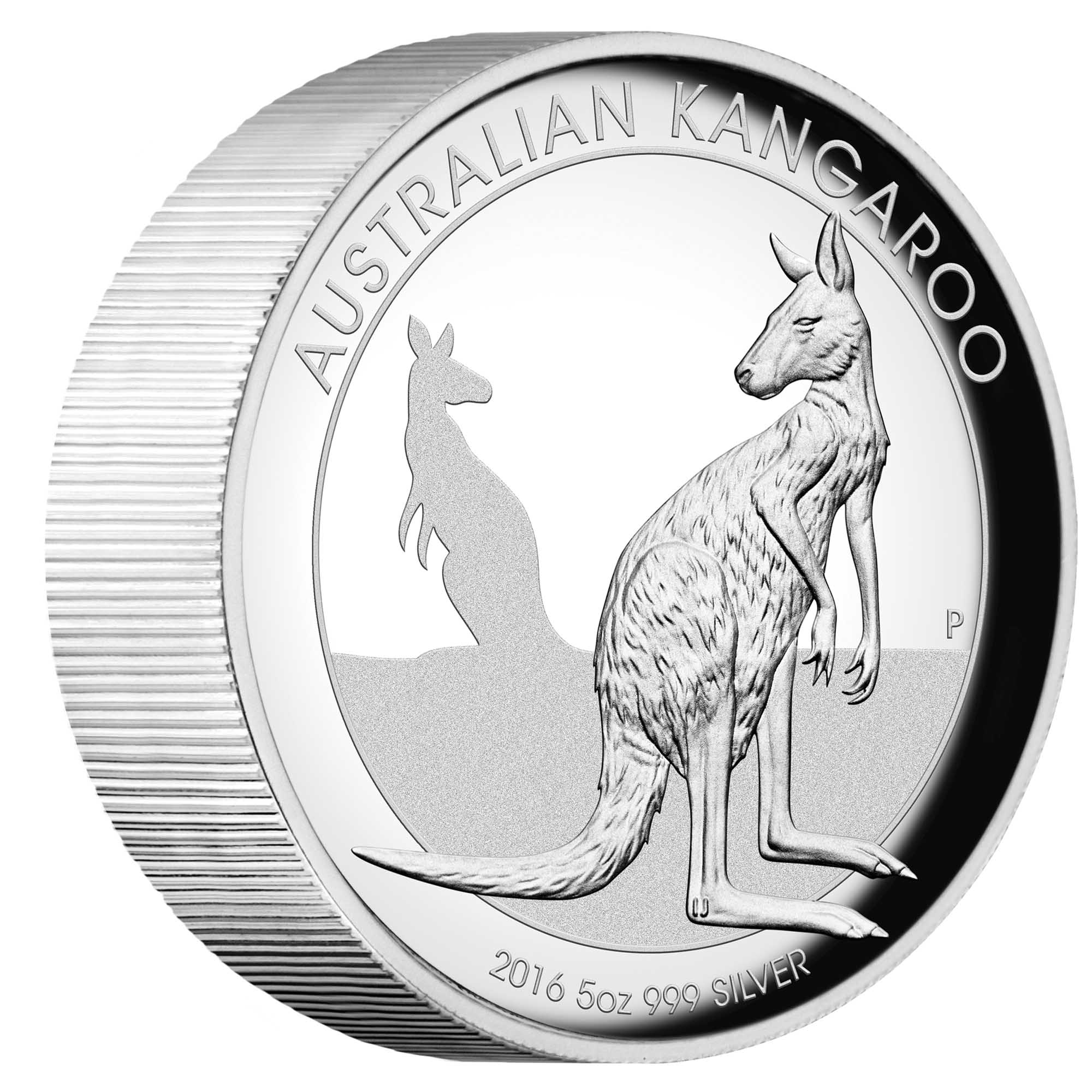 01 australian kangaroo 2016 5oz silver high relief OnEdge