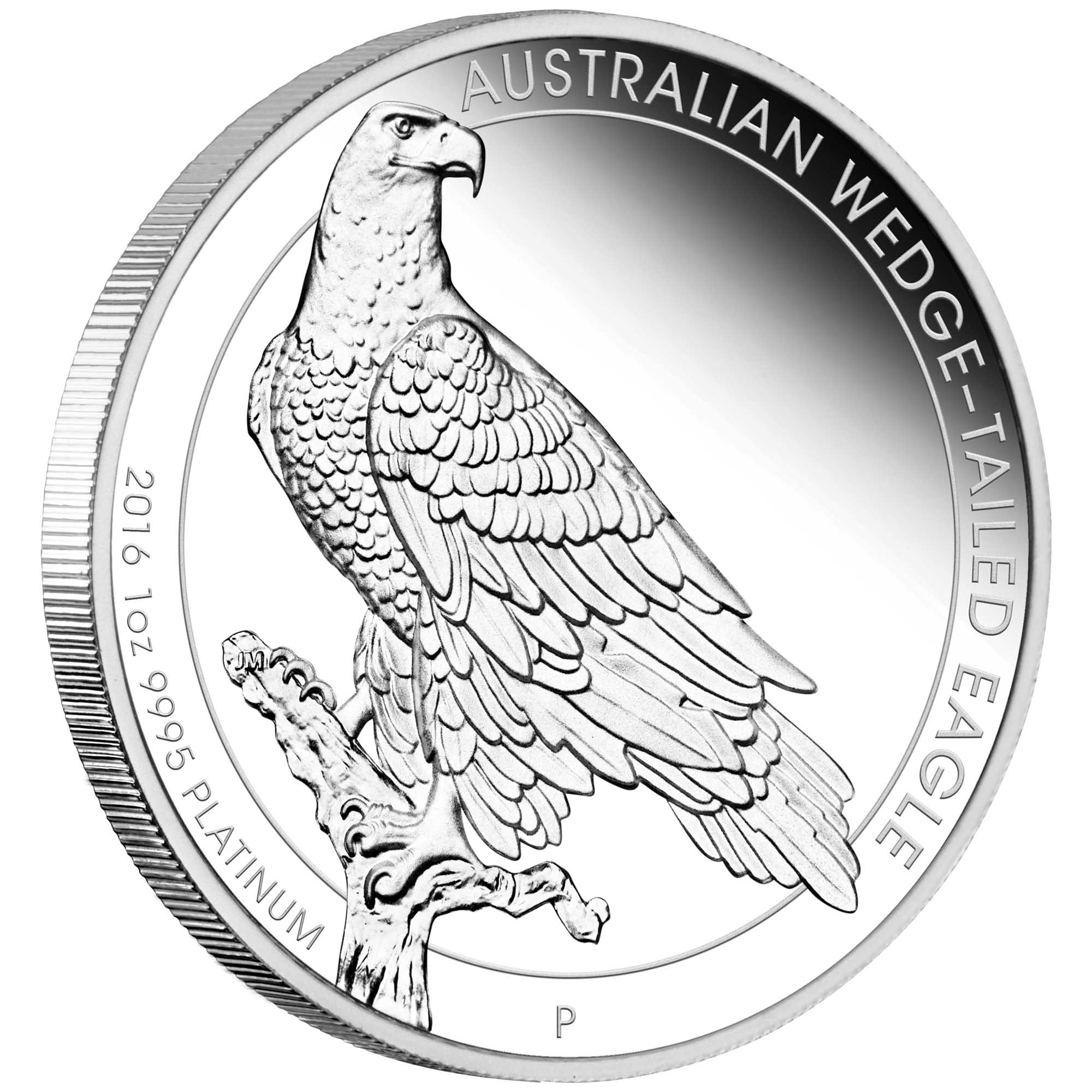 01 2016 AustralianWedgeTailedEagle Platinum 1oz Proof OnEdge HighRes