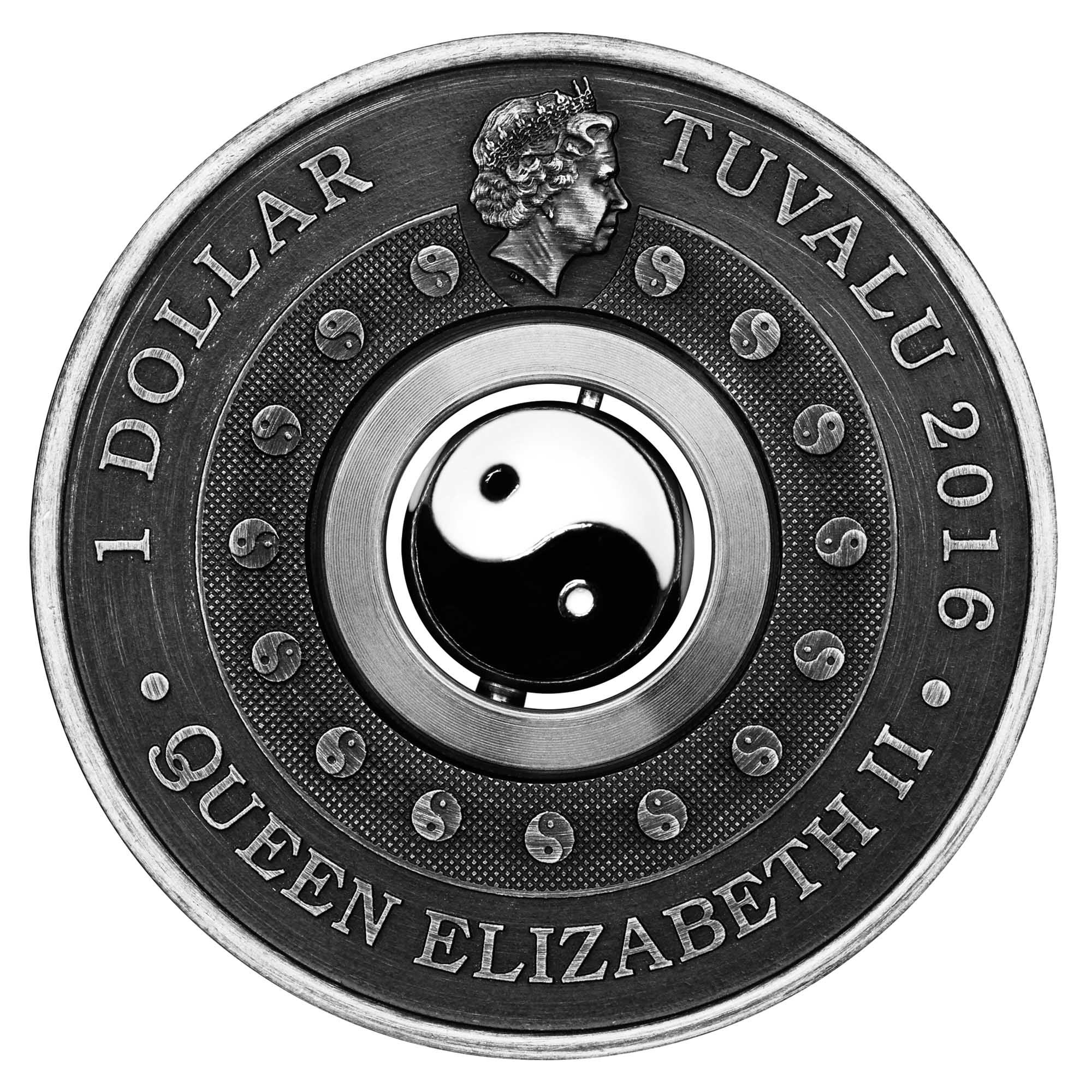 03 2016 YinYang Rotating Charm Silver Antiqued 1oz Obverse HighRes