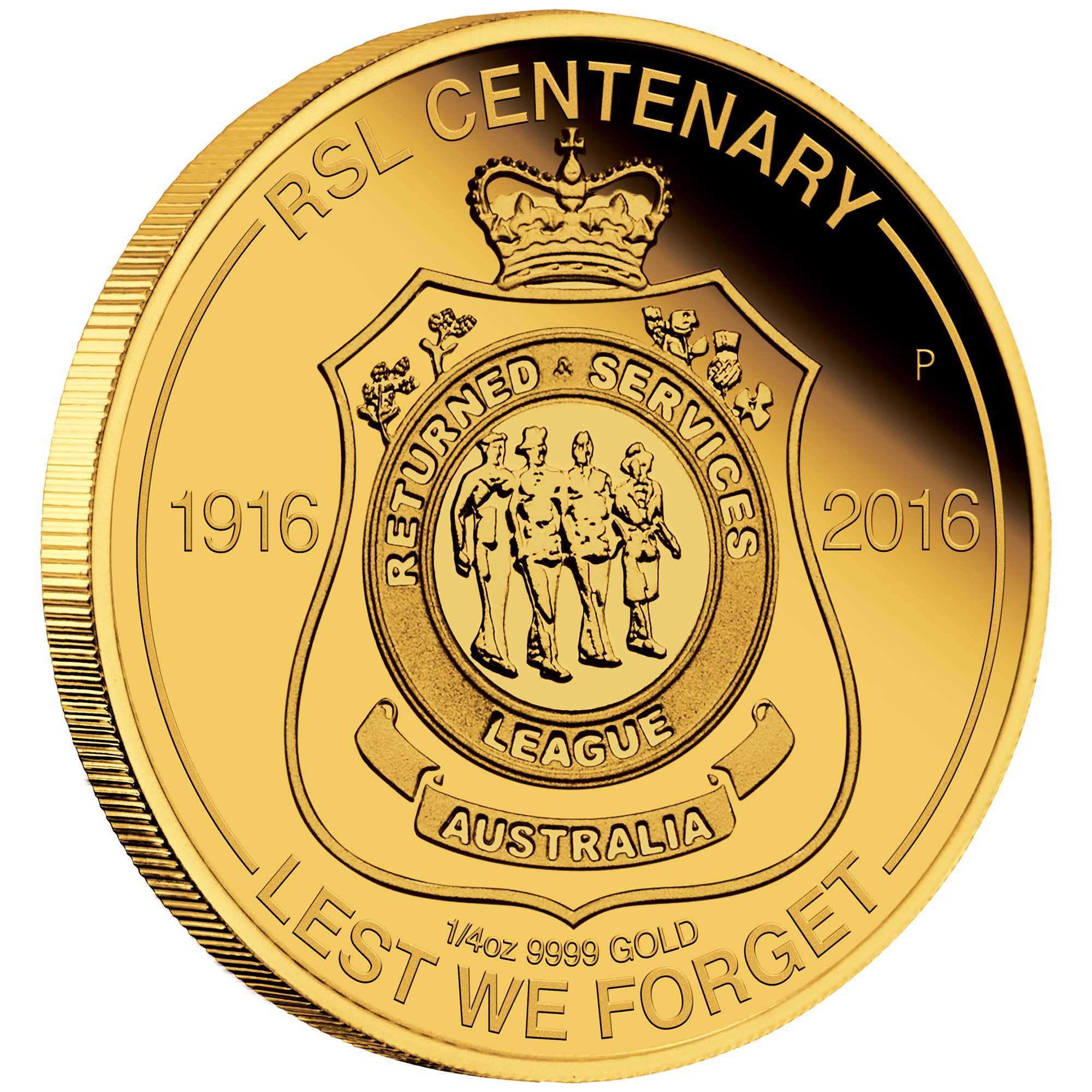 01 rsl centenary 2016 1 4oz gold proof OnEdge