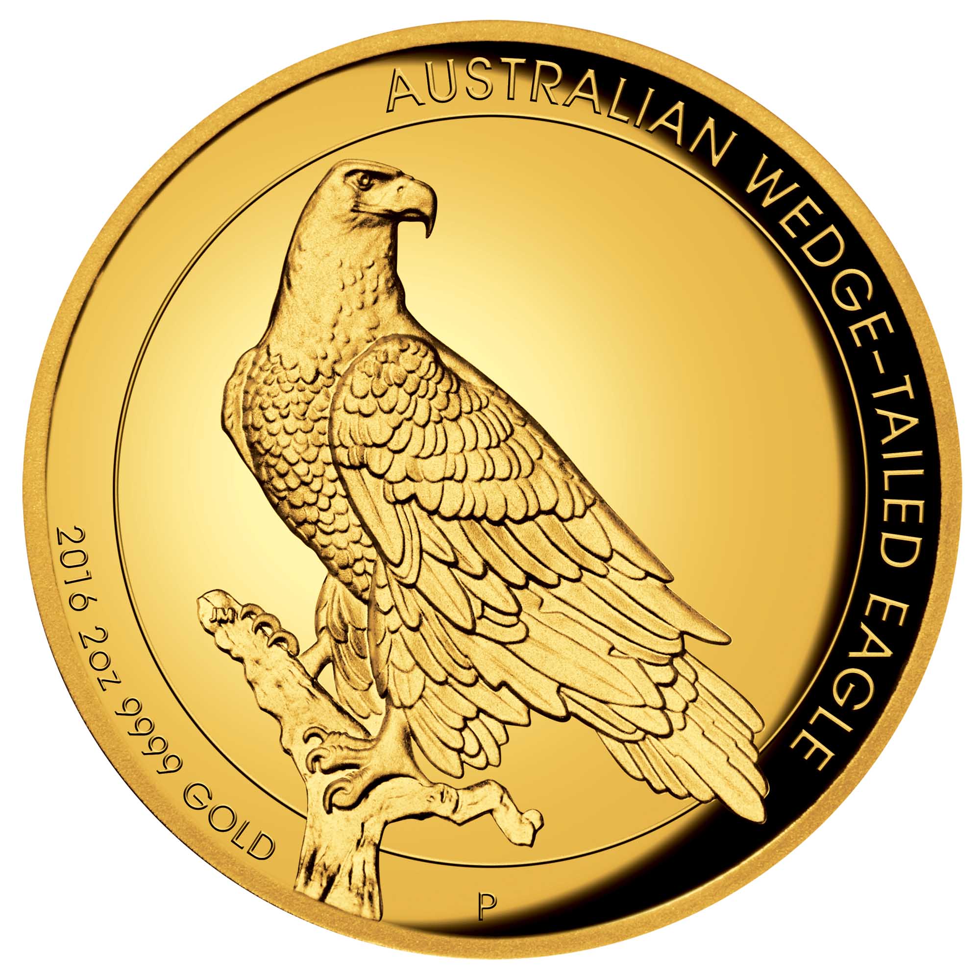 12 2016 AustralianWedgeTailedEagle Gold 2oz Proof HighRelief StraightOn HighRes