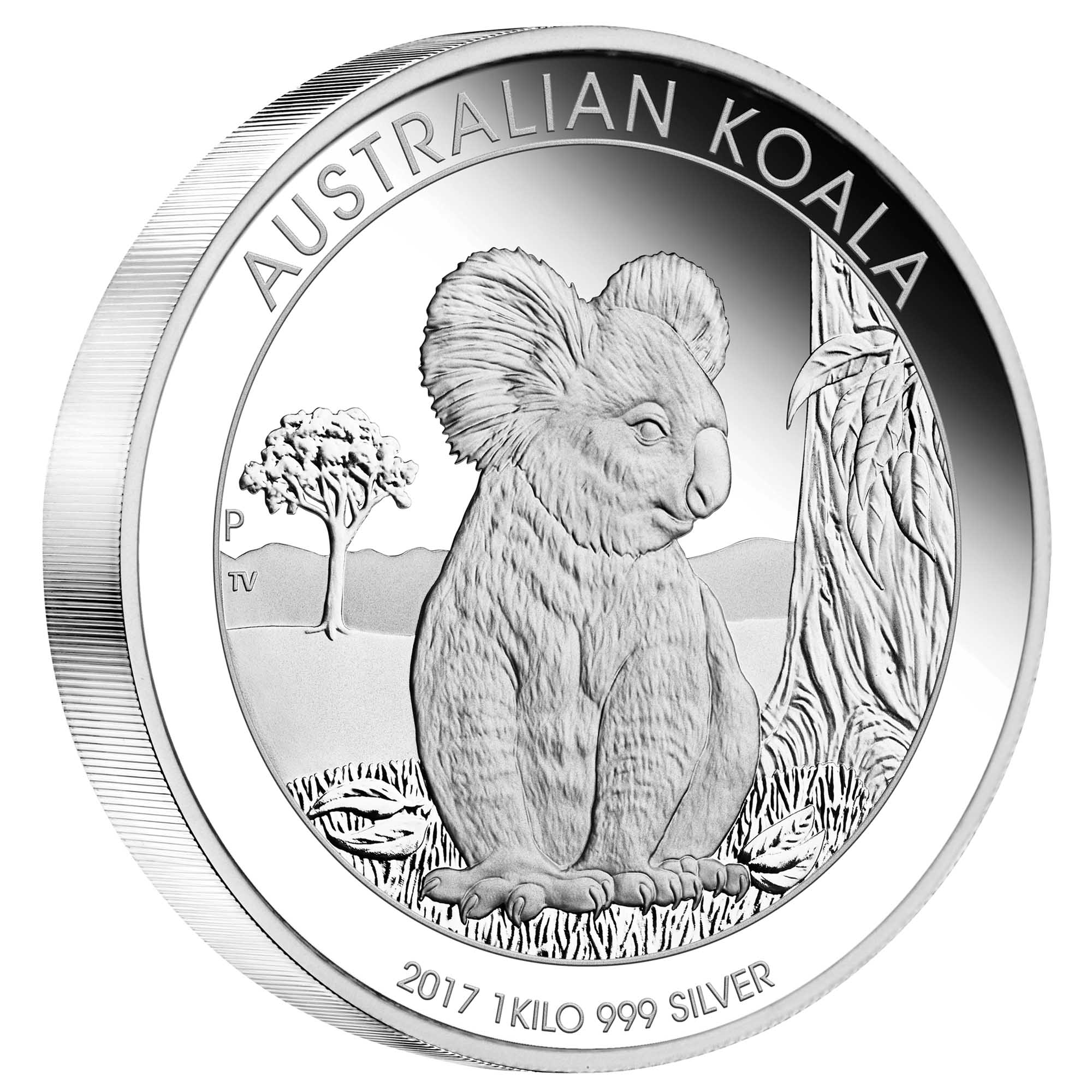 01 2017 AustralianKoala 1Kilo Silver Proof OnEdge HighRes