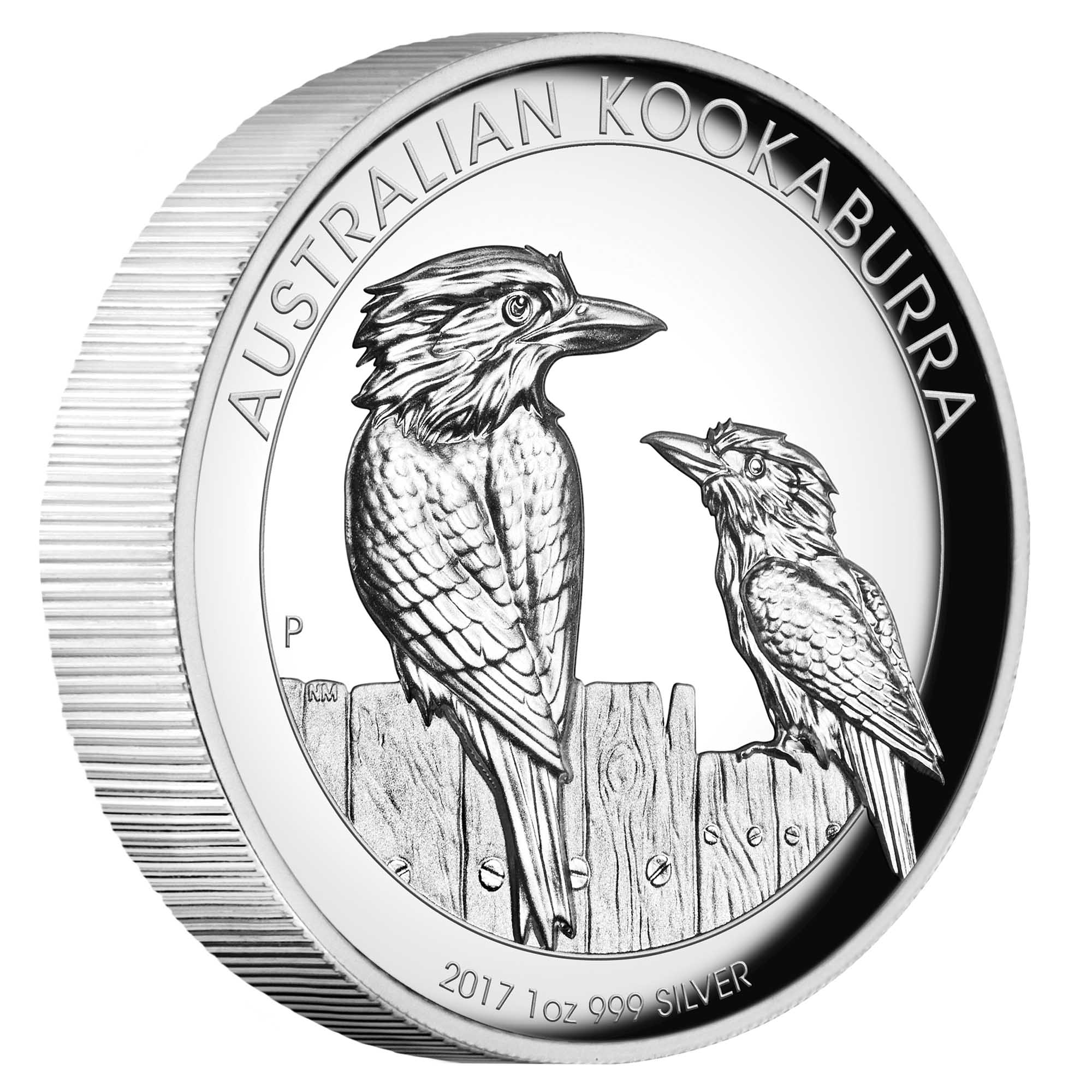 01 australian kookaburra 2017 1oz silver proof high relief OnEdge