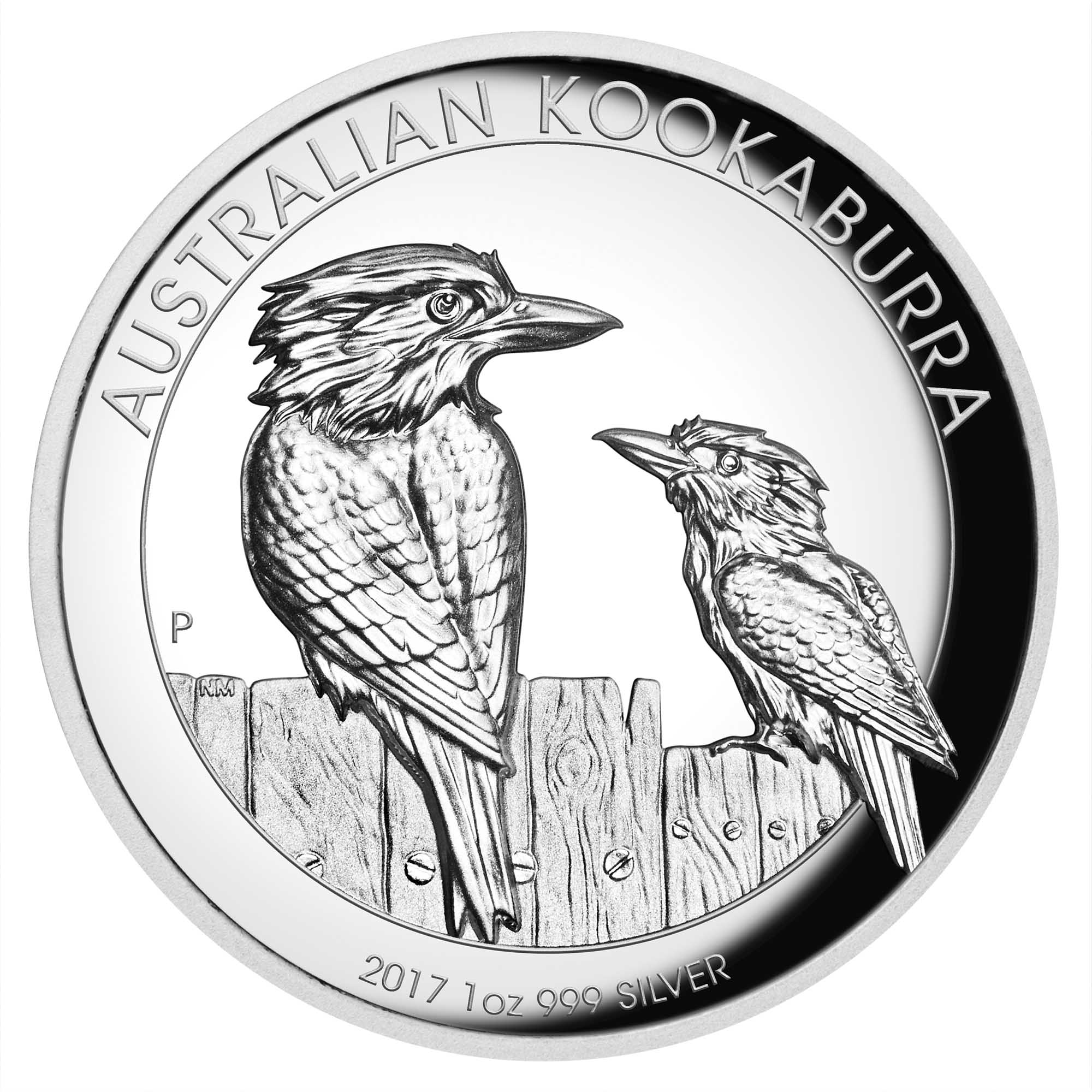 02 australian kookaburra 2017 1oz silver proof high relief StraightOn