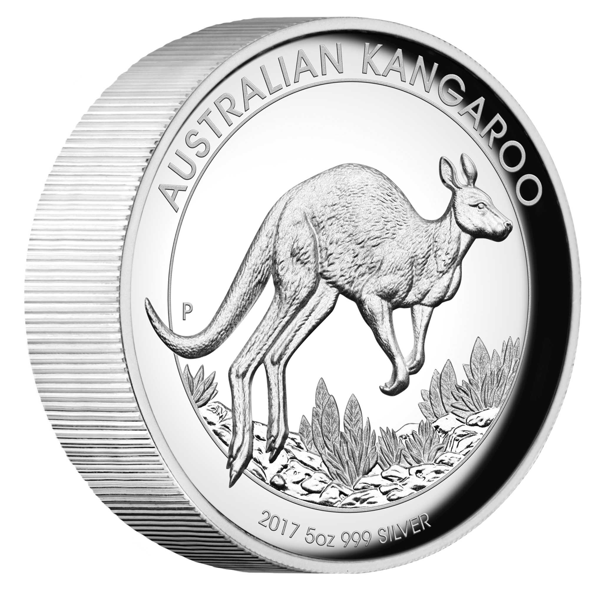 01 australian kangaroo five coin set 2017 5oz silver proof high relief OnEdge