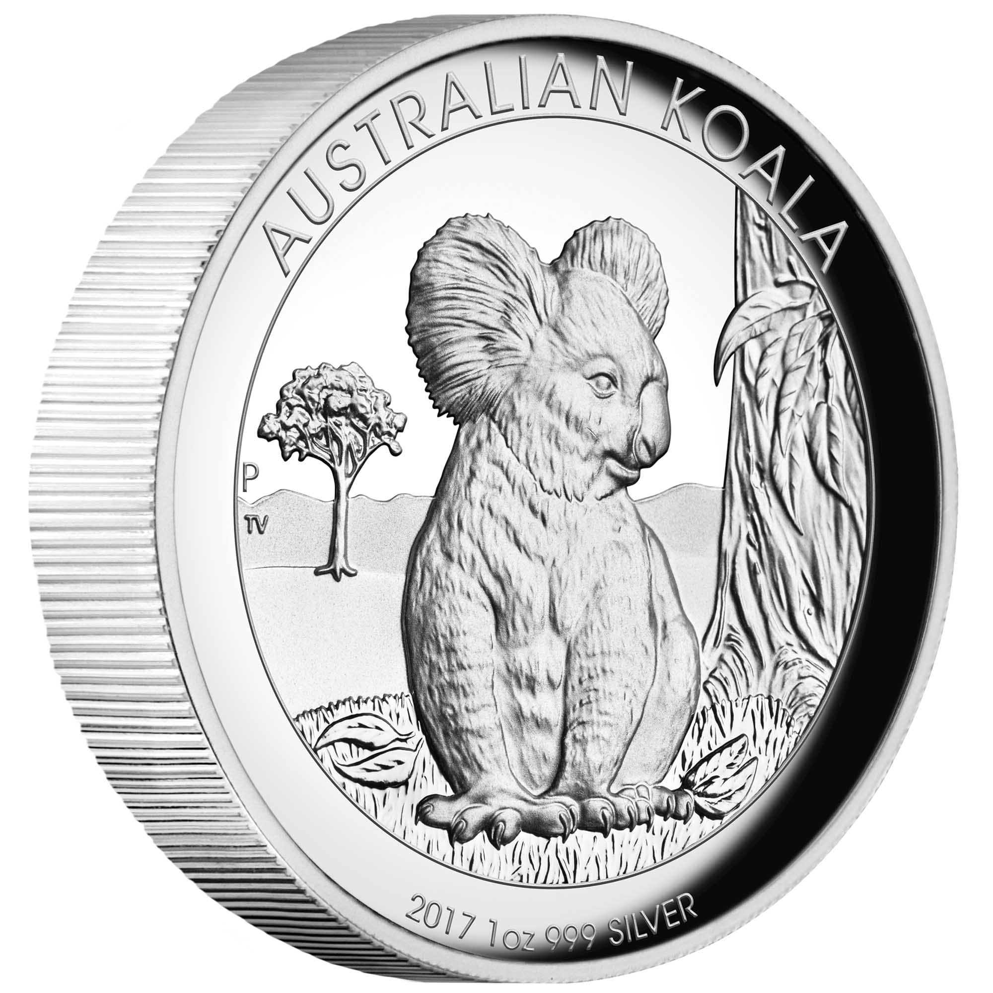 01 australian koala 2017 1oz silver proof high relief OnEdge