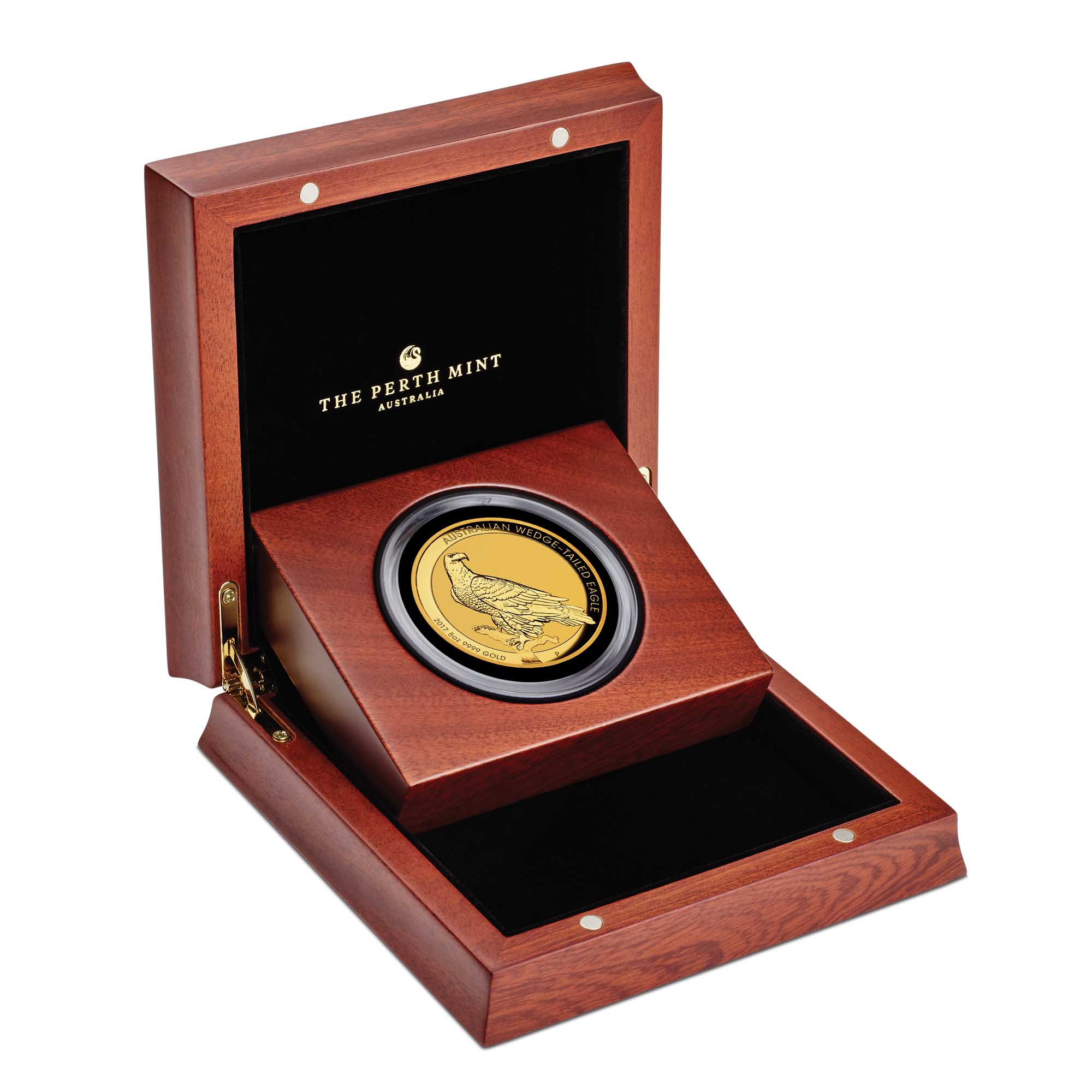 04 2017 AustralianWedgeTailedEagle Gold 5oz HighRelief InCase HighRes