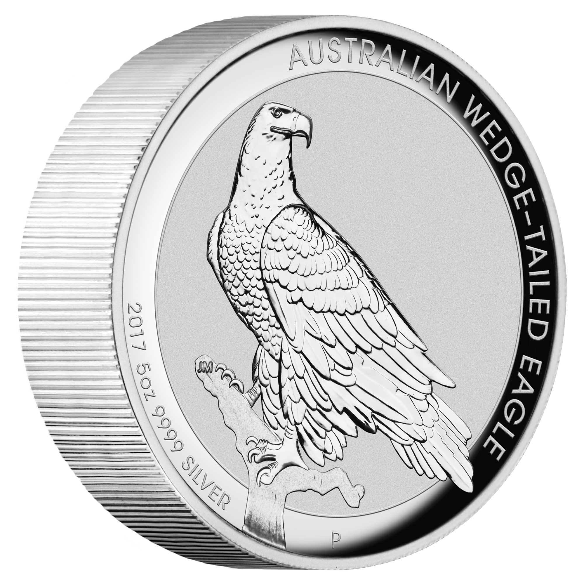 01 australian wedge tailed eagle 2017 5oz silver high relief OnEdge