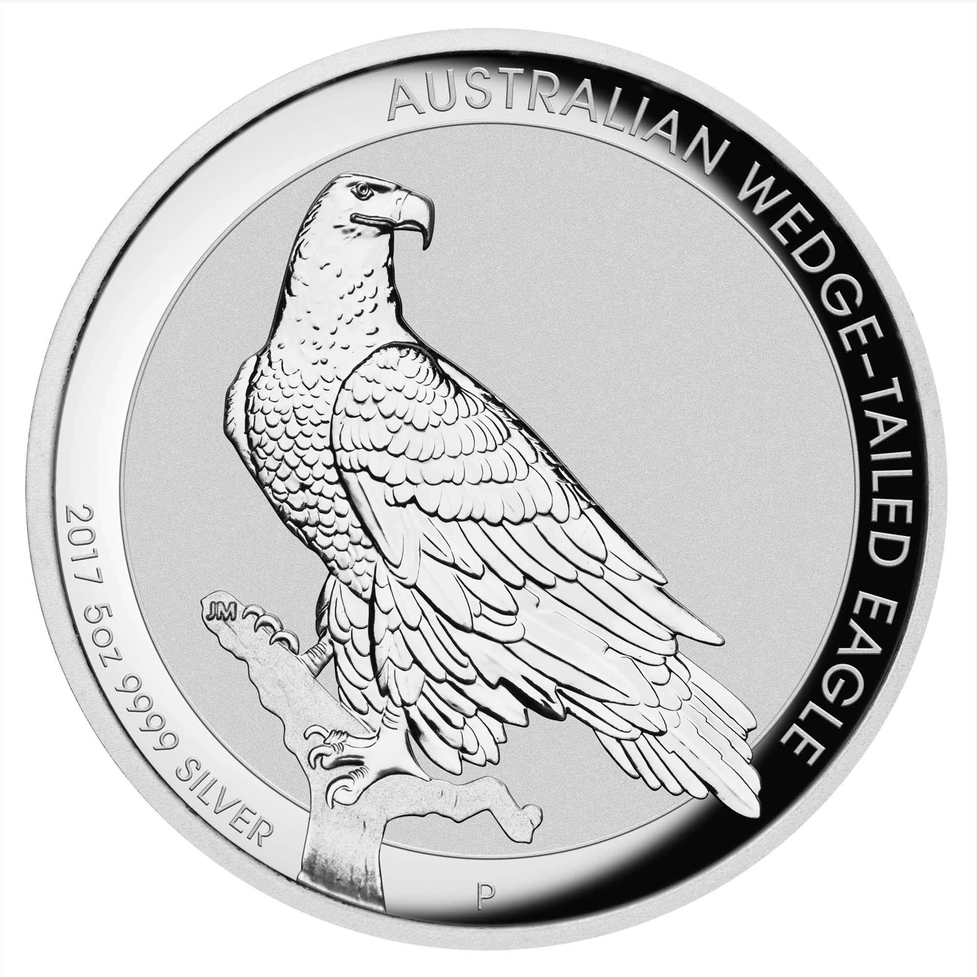 03 australian wedge tailed eagle 2017 5oz silver high relief StraightOn