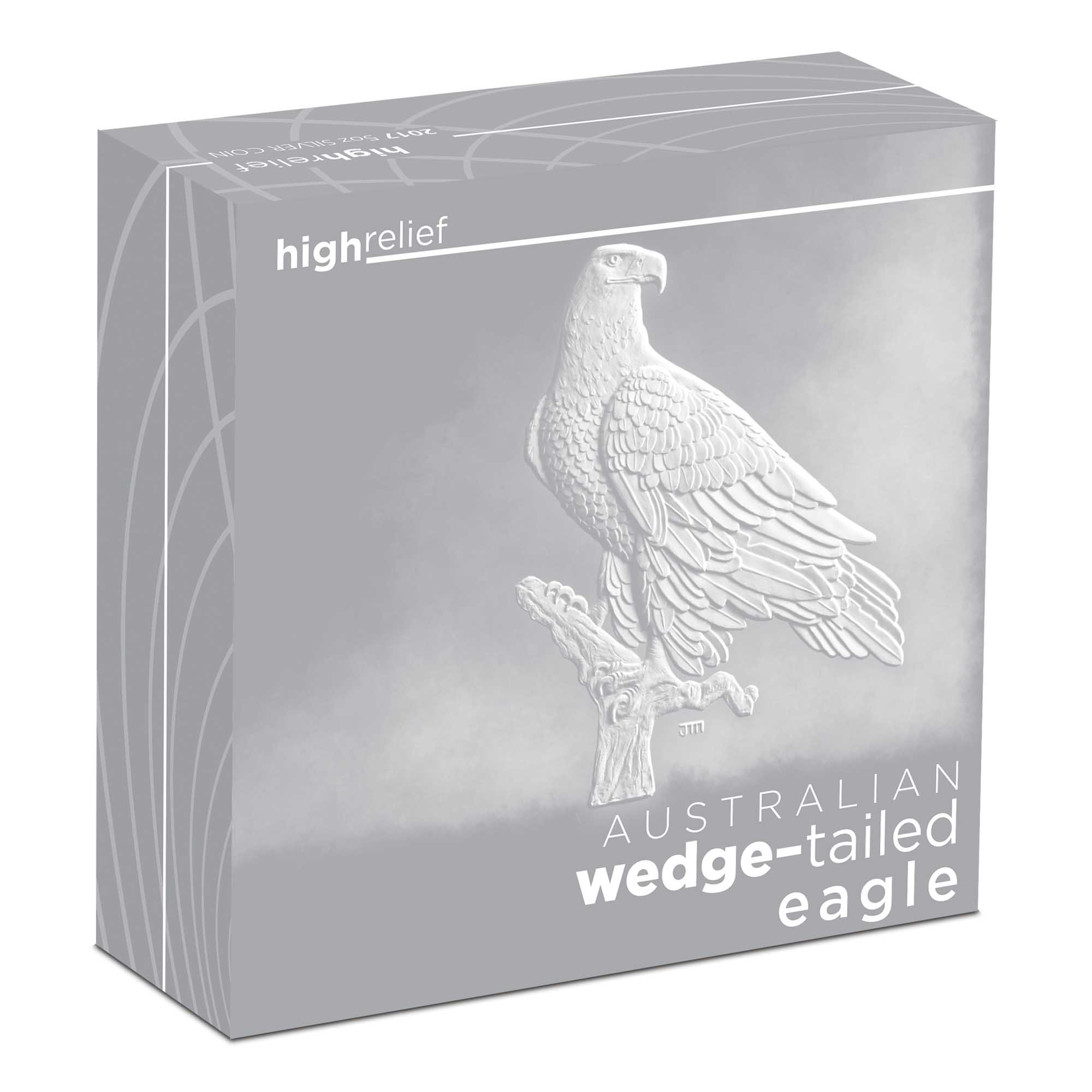 05 australian wedge tailed eagle 2017 5oz silver high relief InShipper