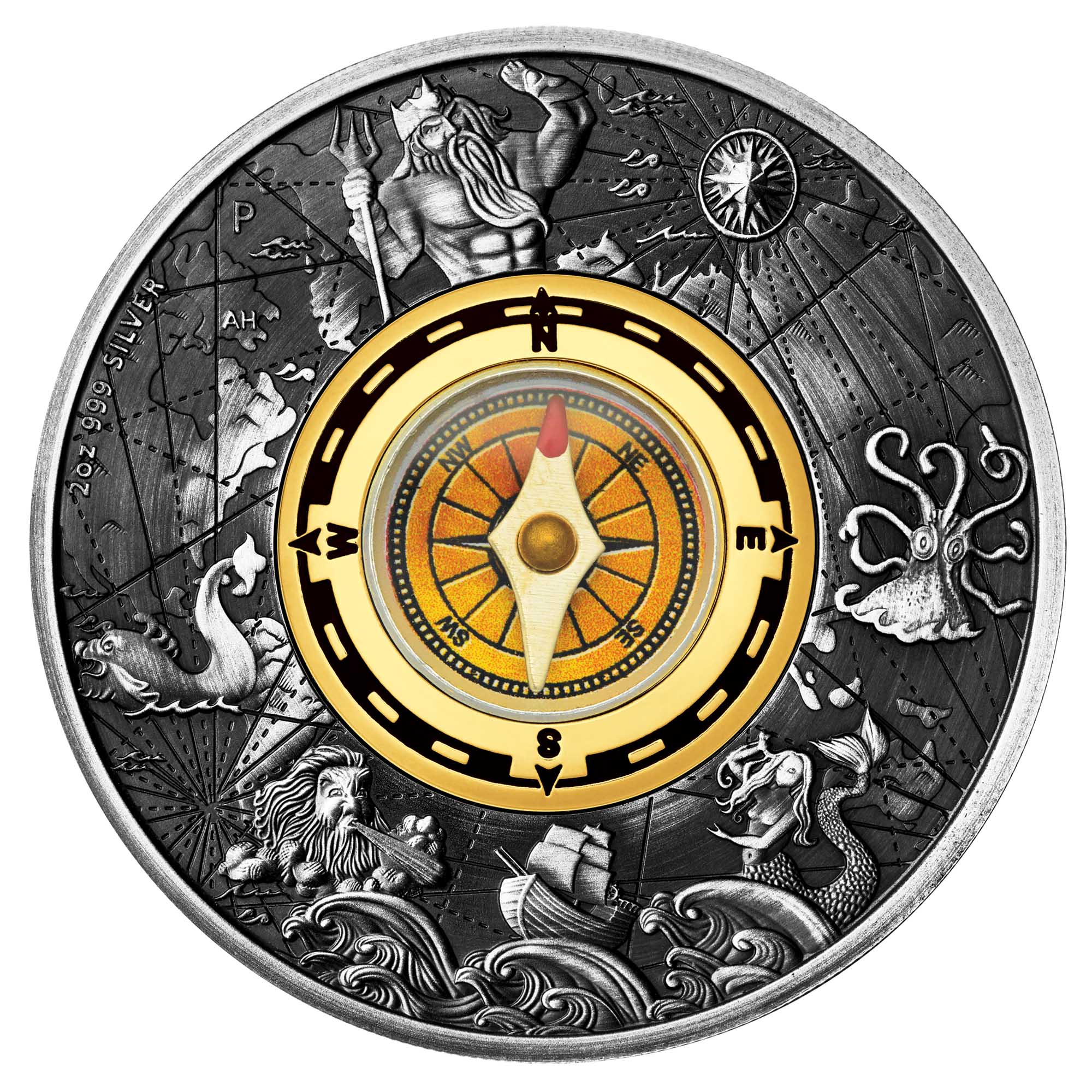 02 2016 Compass Silver 2oz Antiqued StraightOn HighRes