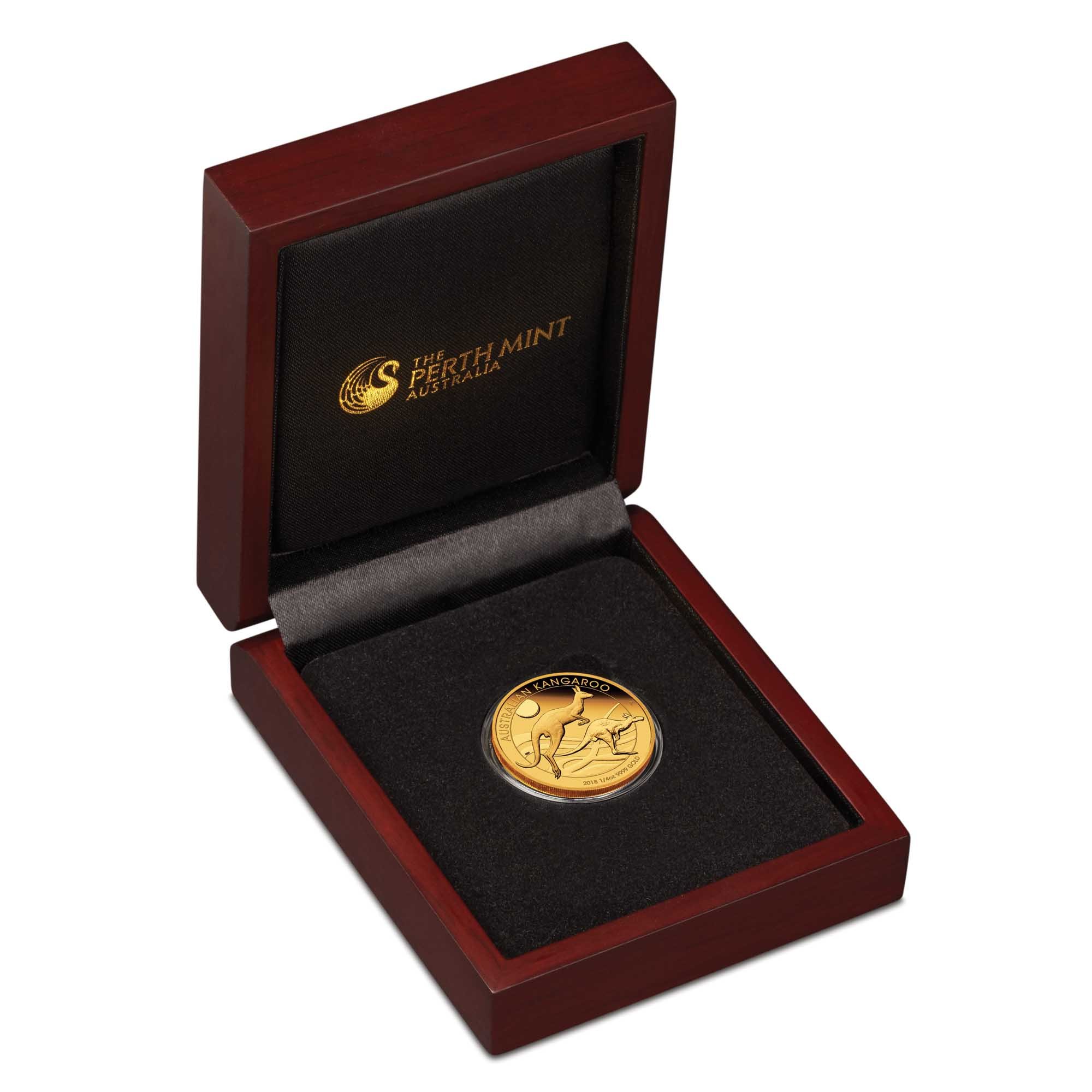 01 2018 Kangaroo 1 4oz Gold Proof Coin InCase HighRes