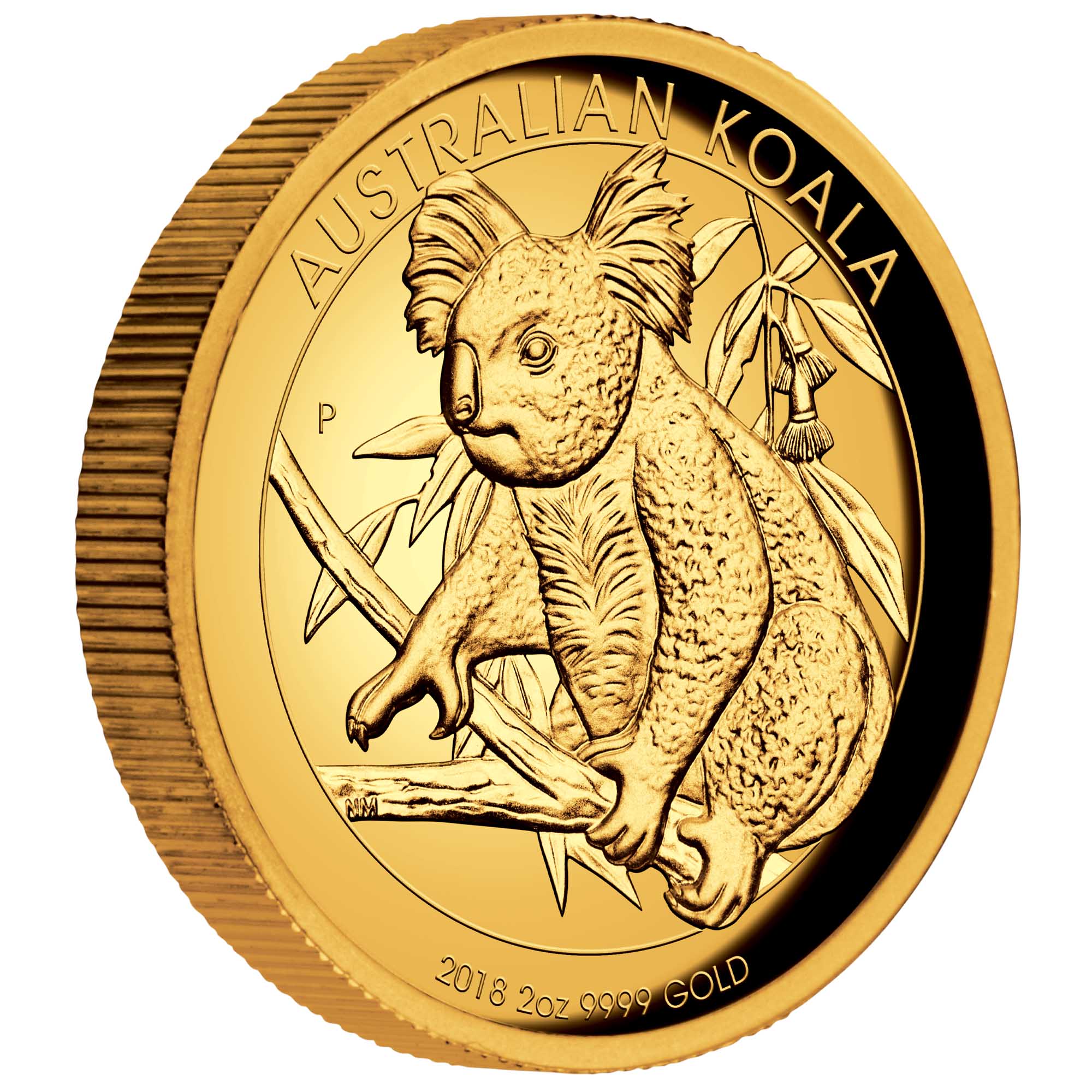 01 australian koala 2018 2oz gold proof high relief OnEdge