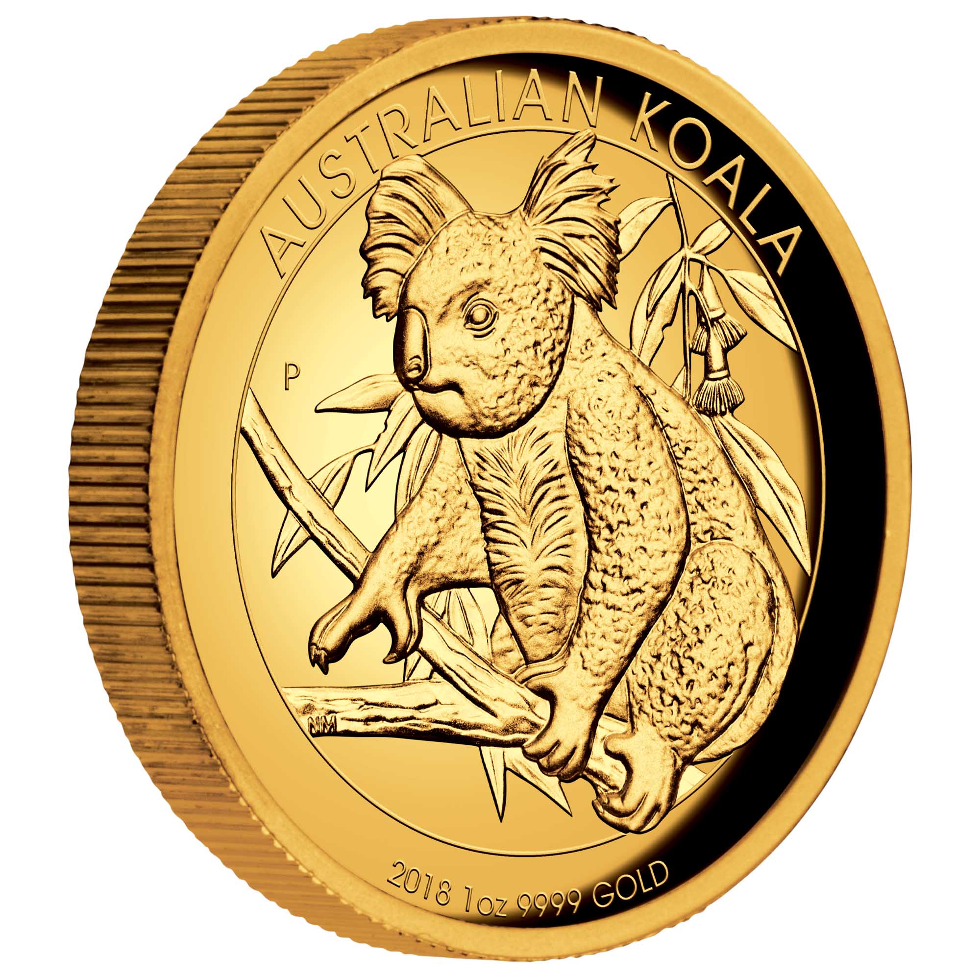 01 australian koala 2018 1oz gold proof high relief OnEdge