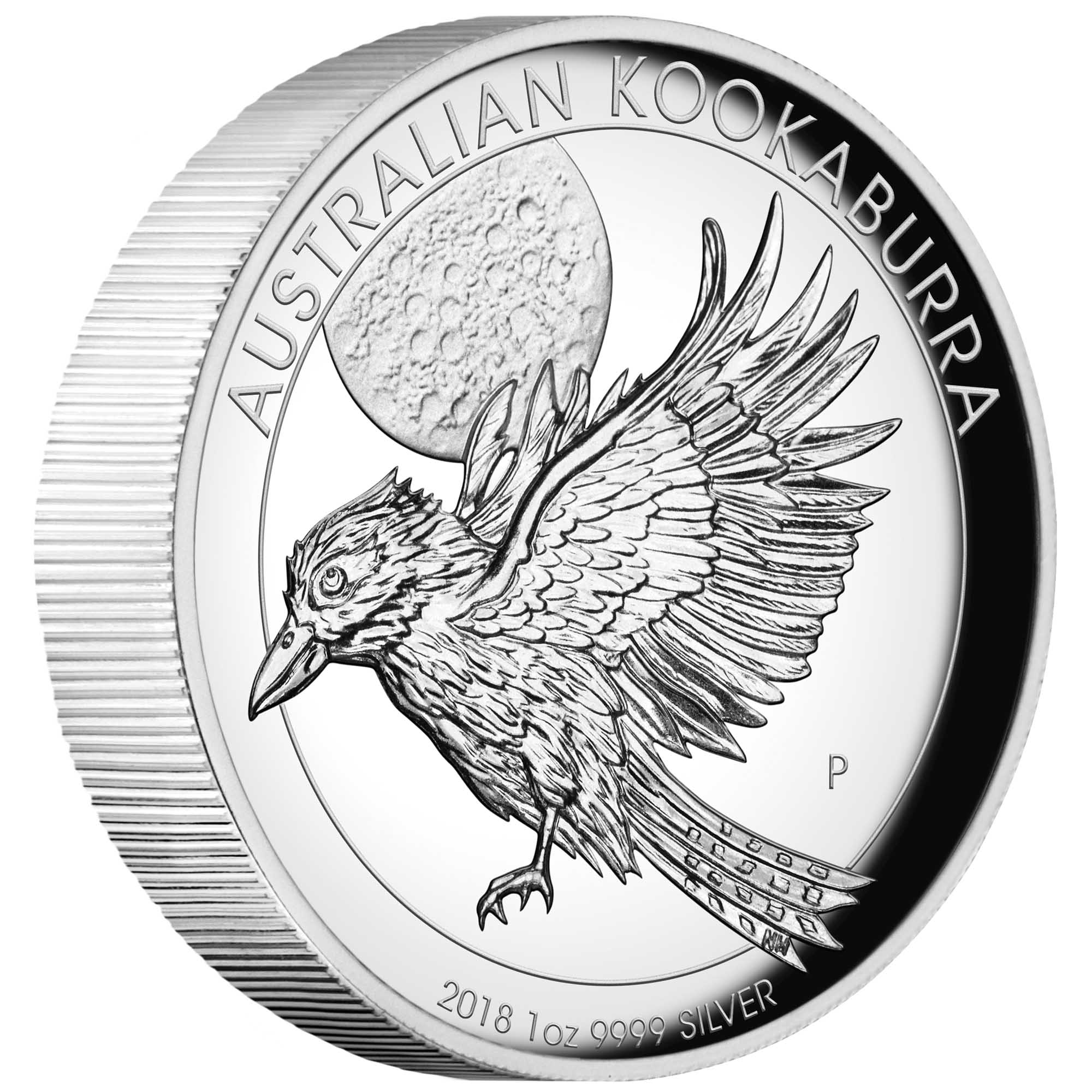 01 australian kookaburra 2018 1oz silver proof high relief OnEdge