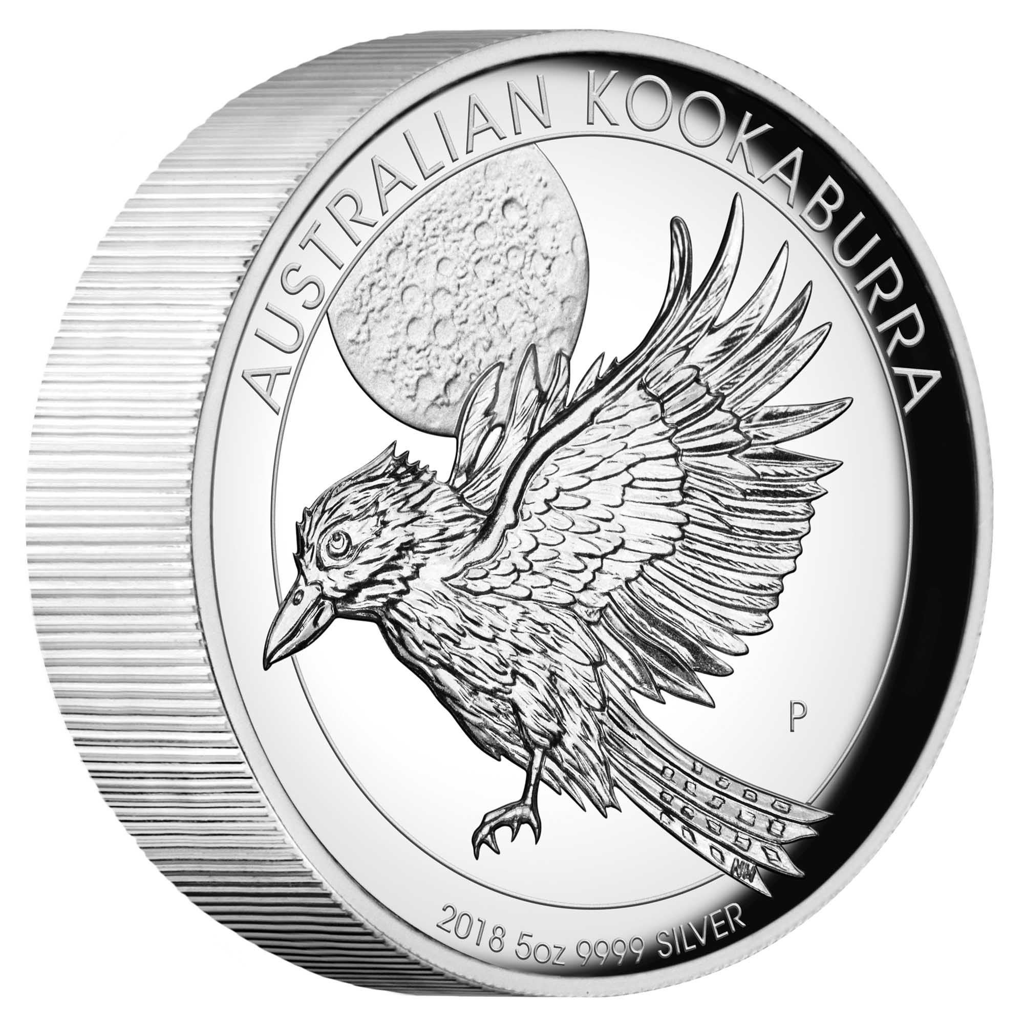 01 australian kookaburra 2018 5oz silver proof high relief OnEdge
