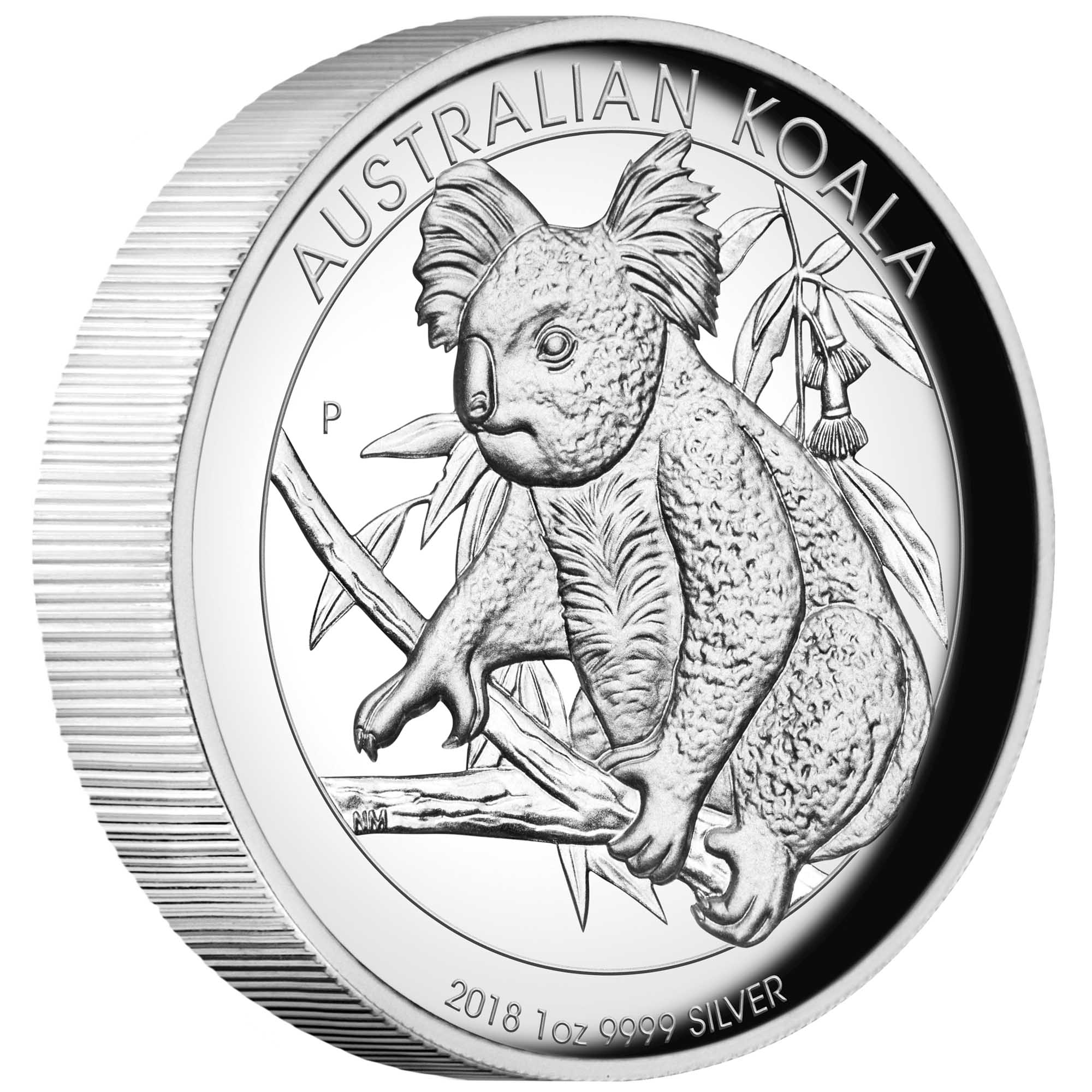 01 2018 AustralianKoala 1oz Silver Proof HighRelief OnEdge HighRes