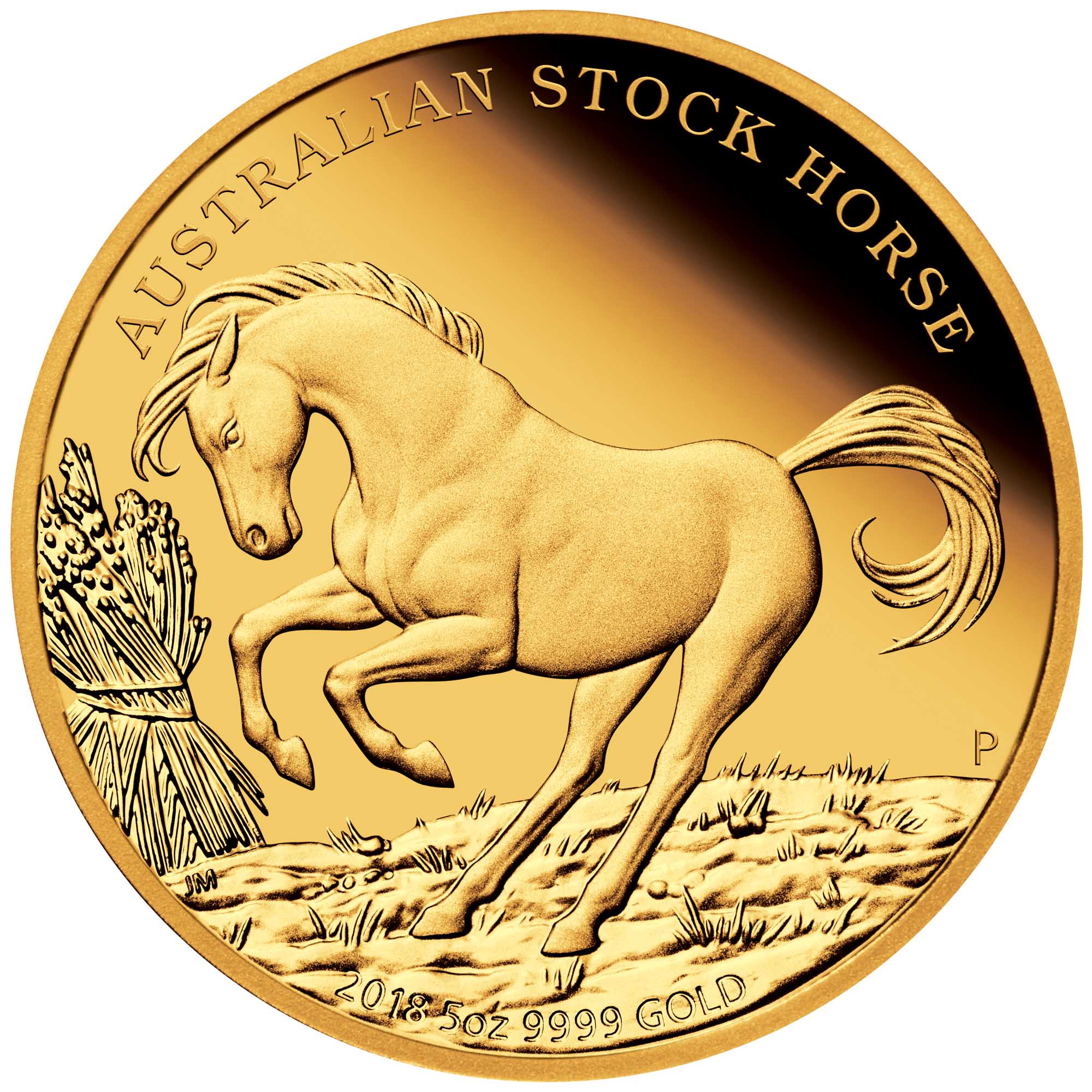 02 stock horse 2018 5oz gold proof StraightOn