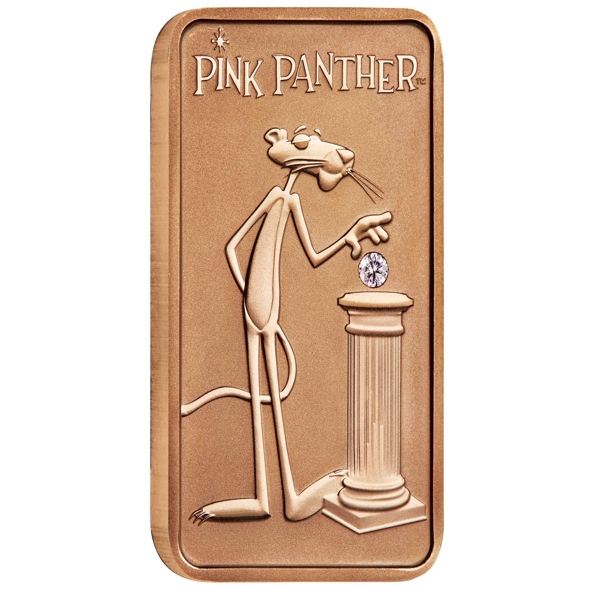 01 Pink Panther 1oz Pink Gold Pink Diamond Ingot OnEdge HighRes