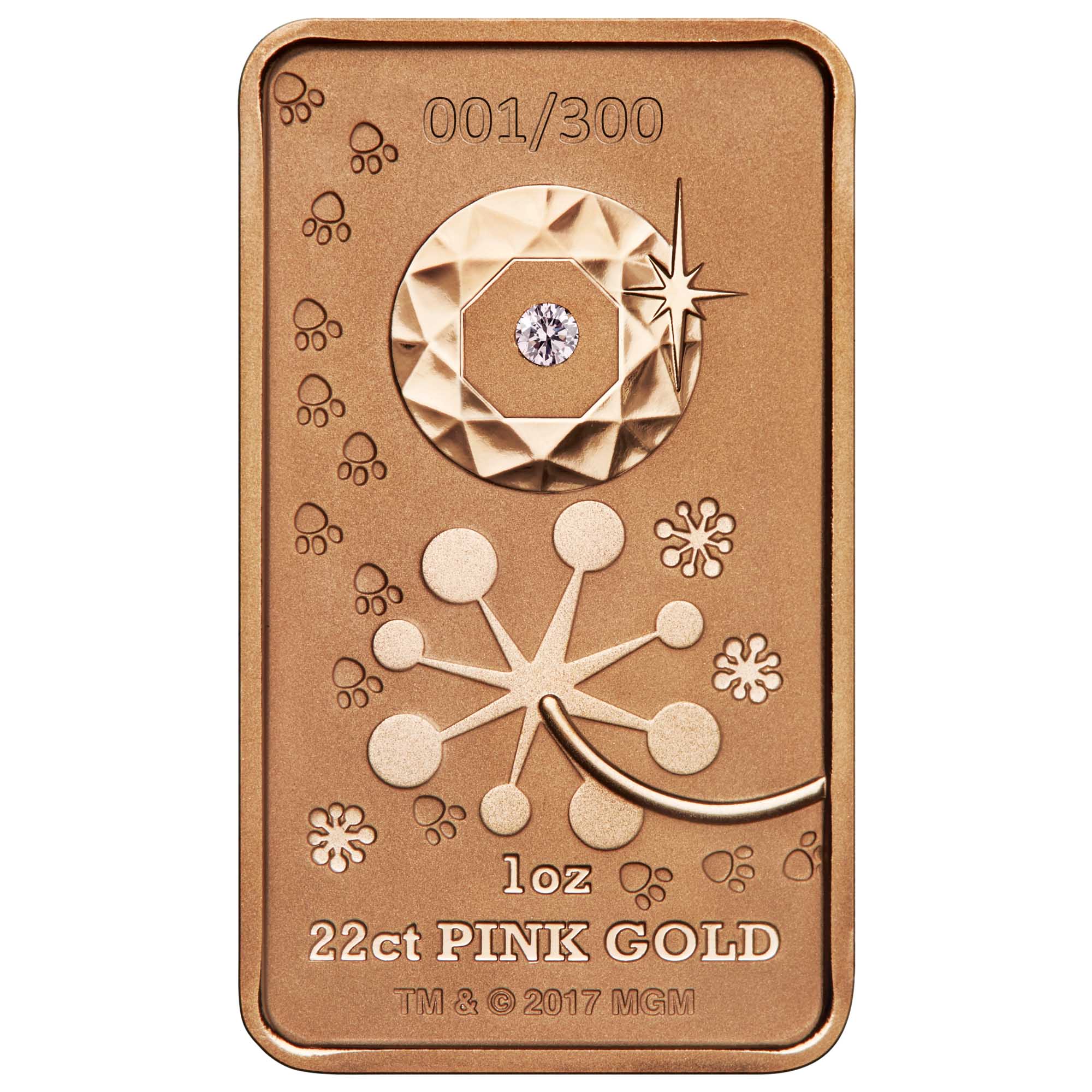 03 Pink Panther 1oz Pink Gold Pink Diamond Ingot Obverse HighRes