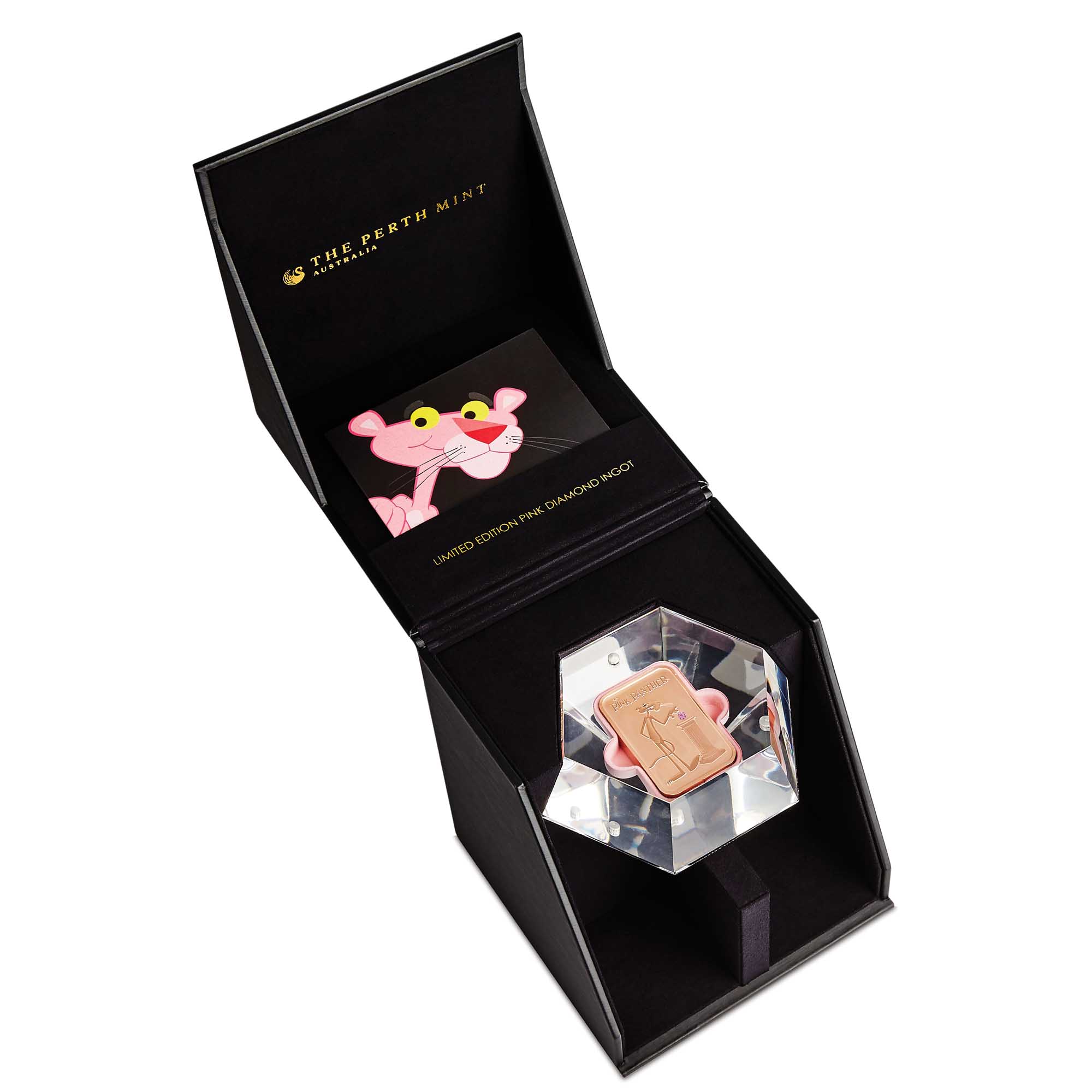 10 Pink Panther 2018 10oz Pink Gold Pink Diamond Ingot InBox1 HighRes