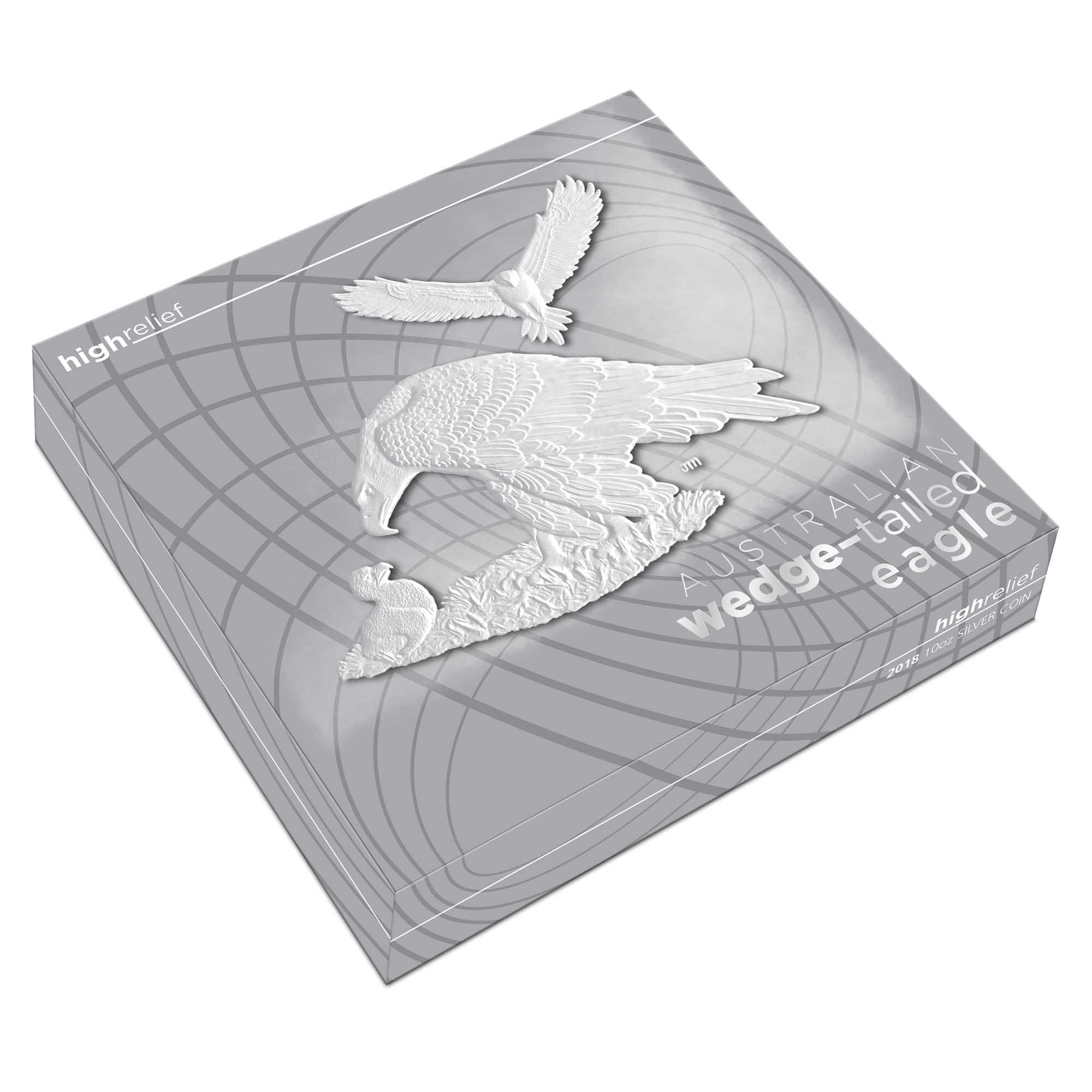 10 2018 AustralianWedgeTailedEagle Silver 10oz Proof HighRelief InShipper HighRes