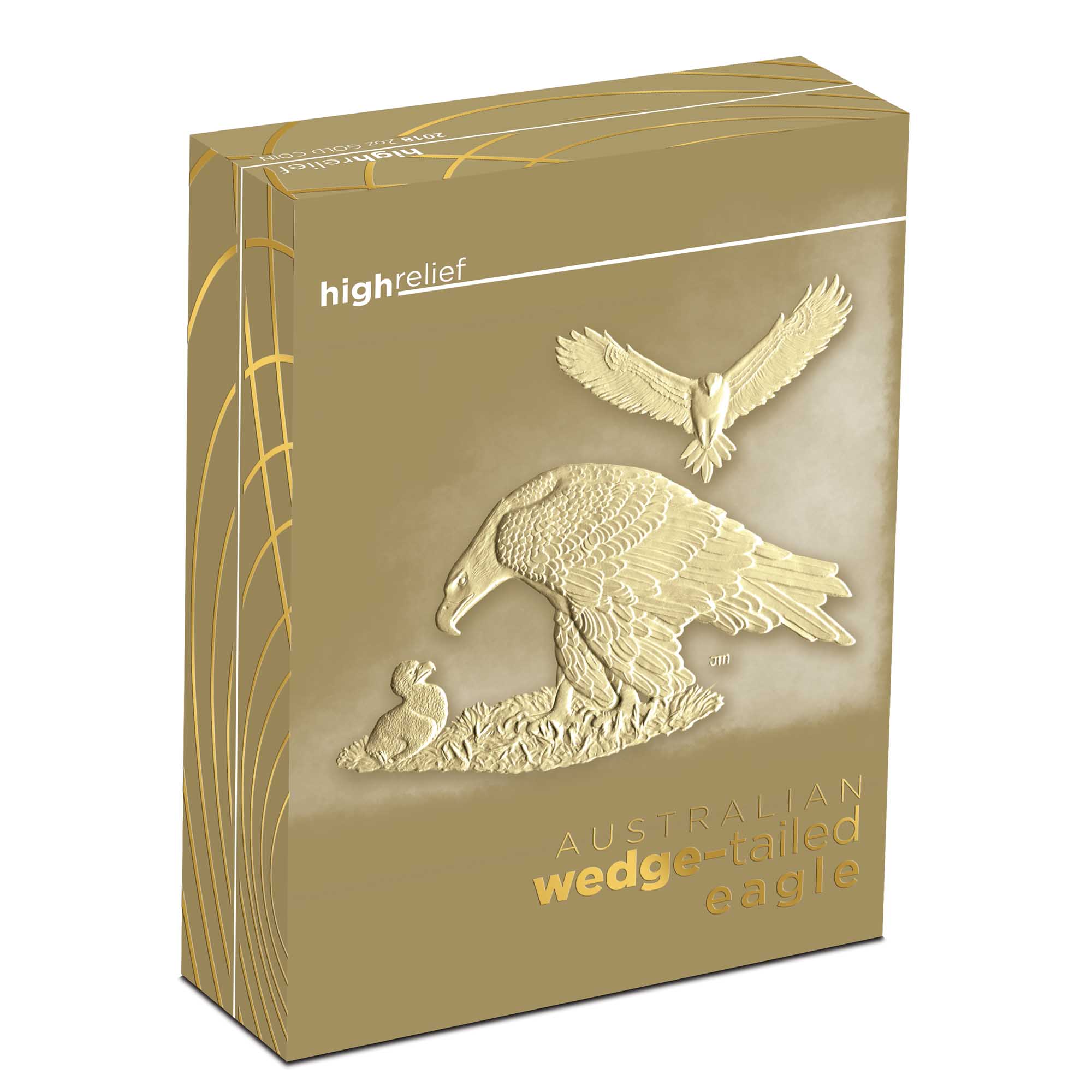 05 australian wedge tailed eagle 2018 2oz gold proof high relief InShipper