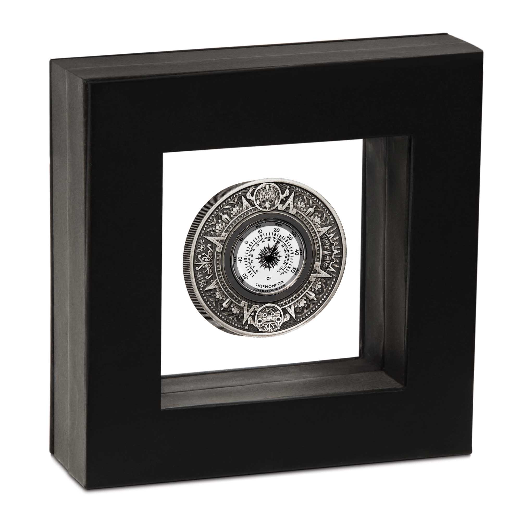 04 2018 Thermometer 2oz Silver Antiqued Coin InCase HighRes