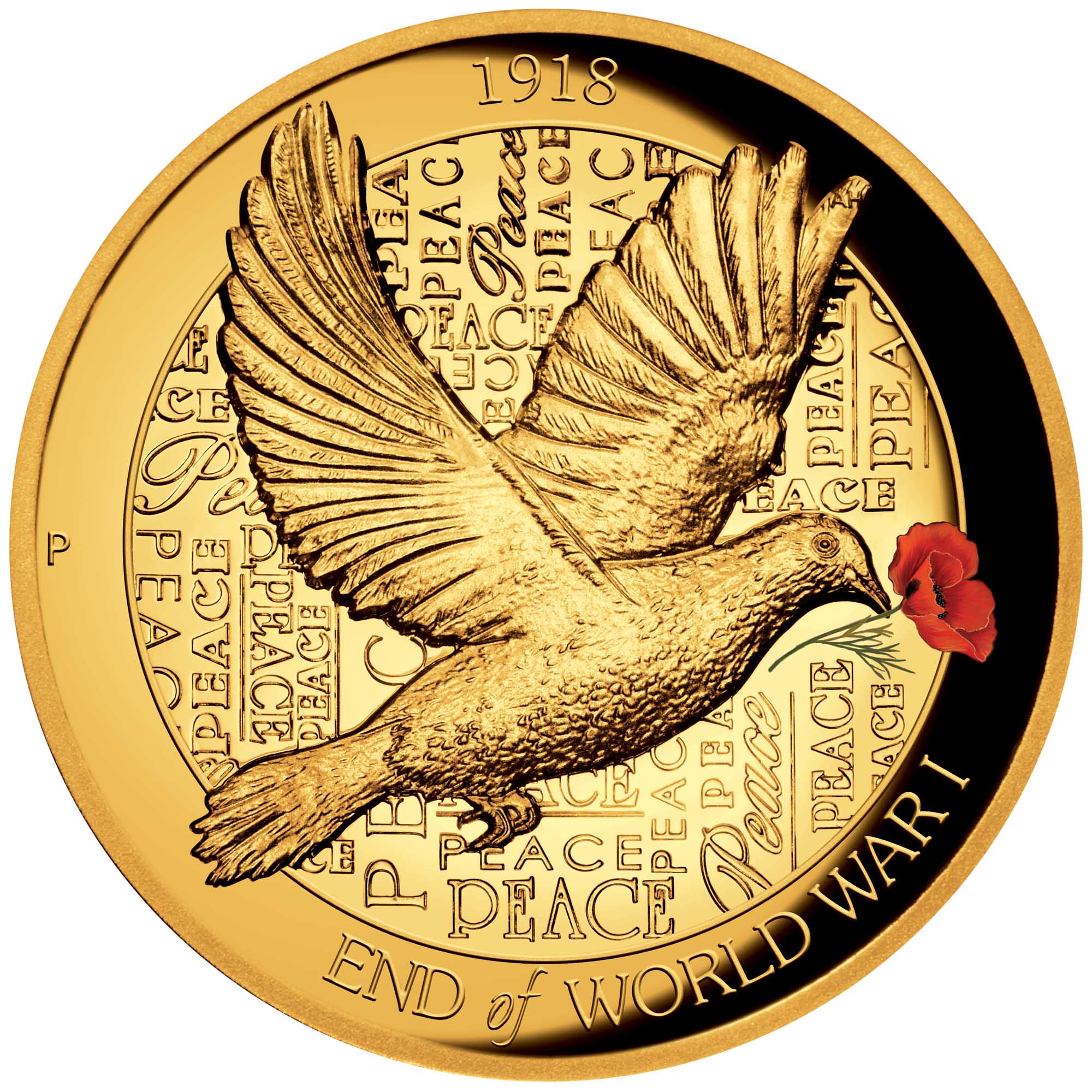 06 2018 End of WWI 2oz Gold Proof HR StraightOn HighRes