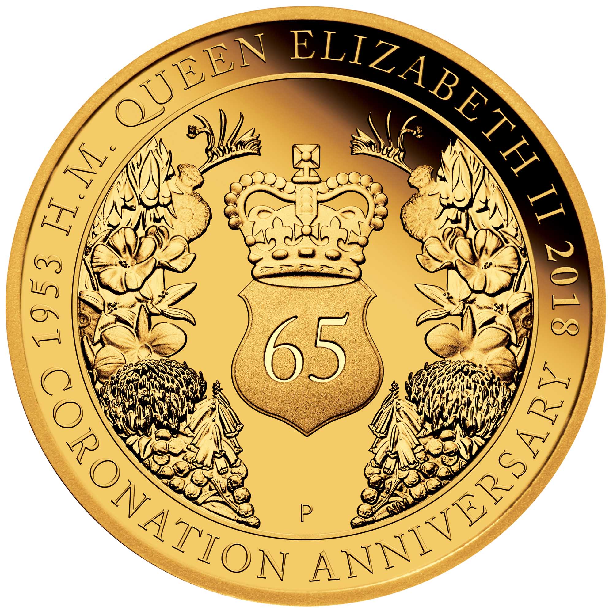 06 2018 65th Anniversary QEII Coronation  Gold 2oz Proof  StraightOn HighRes